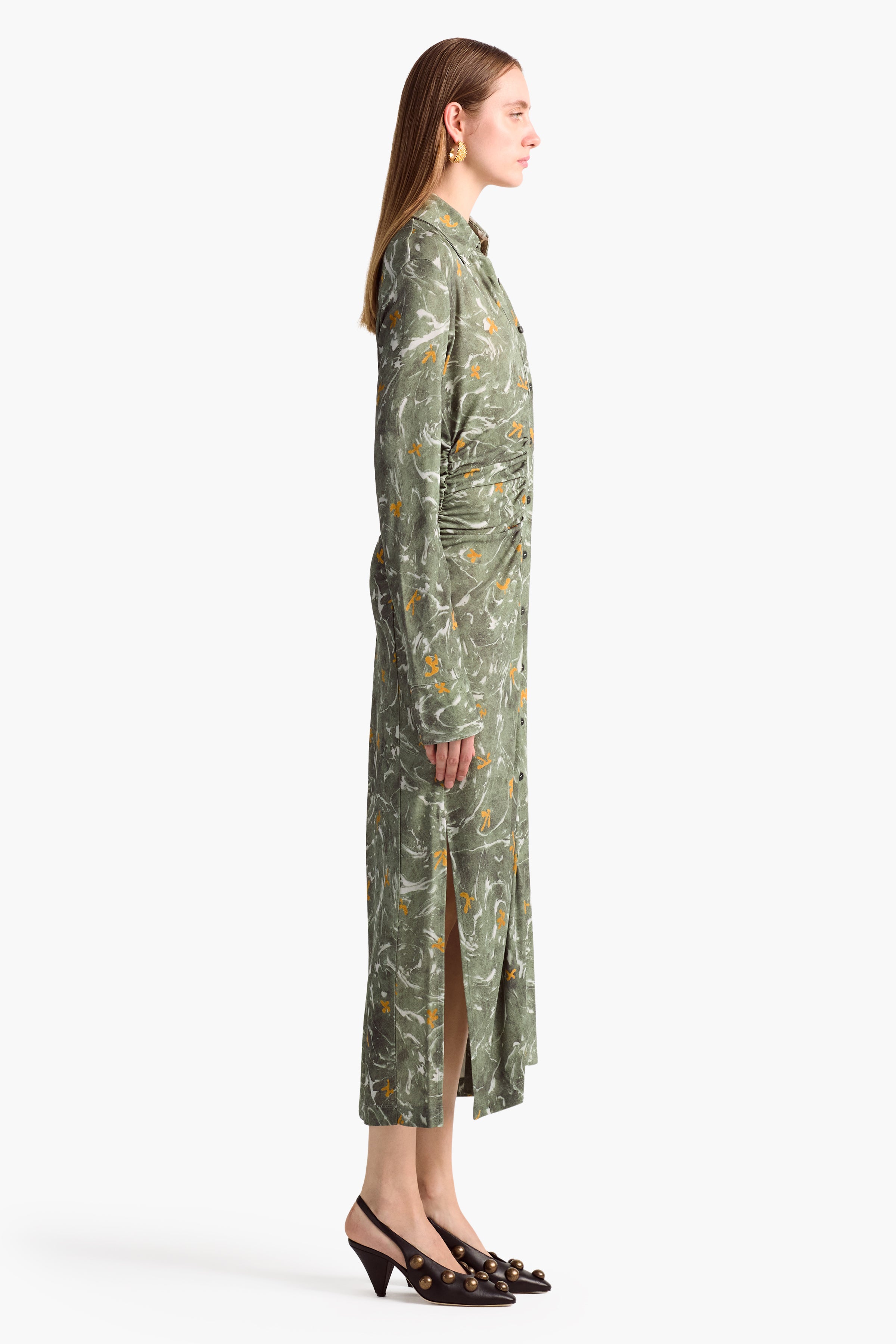 Claudia Dress - Monstera Marbled Floral Print Summer Dress for Women | Perfect for Beach Vacations, Date Nights & Casual Outings