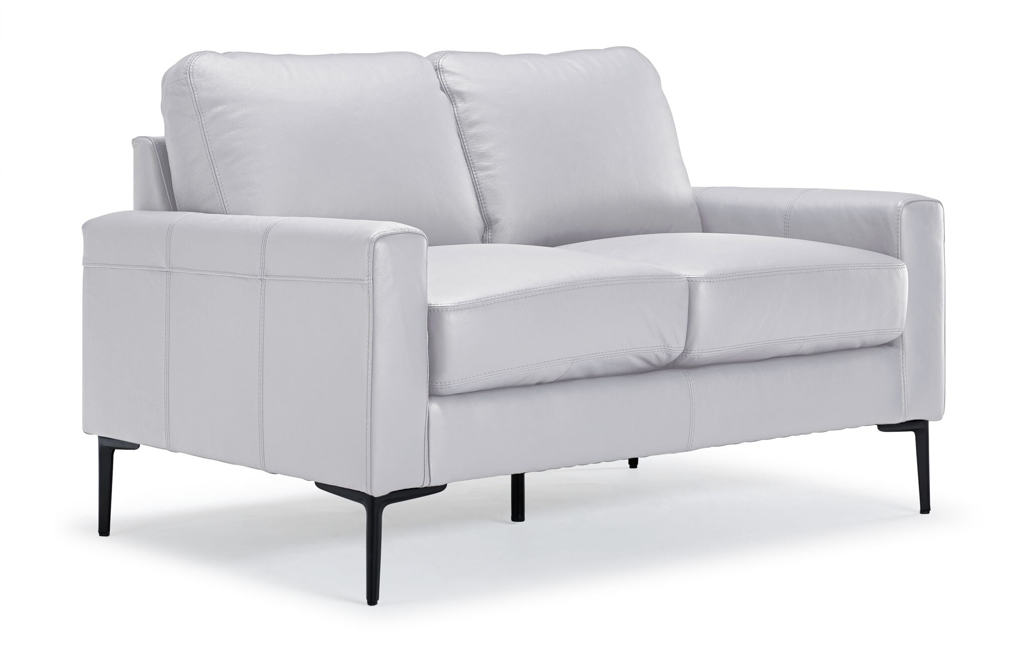 Premium Chito Leather Sofa and Loveseat Set in Silver Grey - Modern Living Room Furniture for Home & Office Comfort