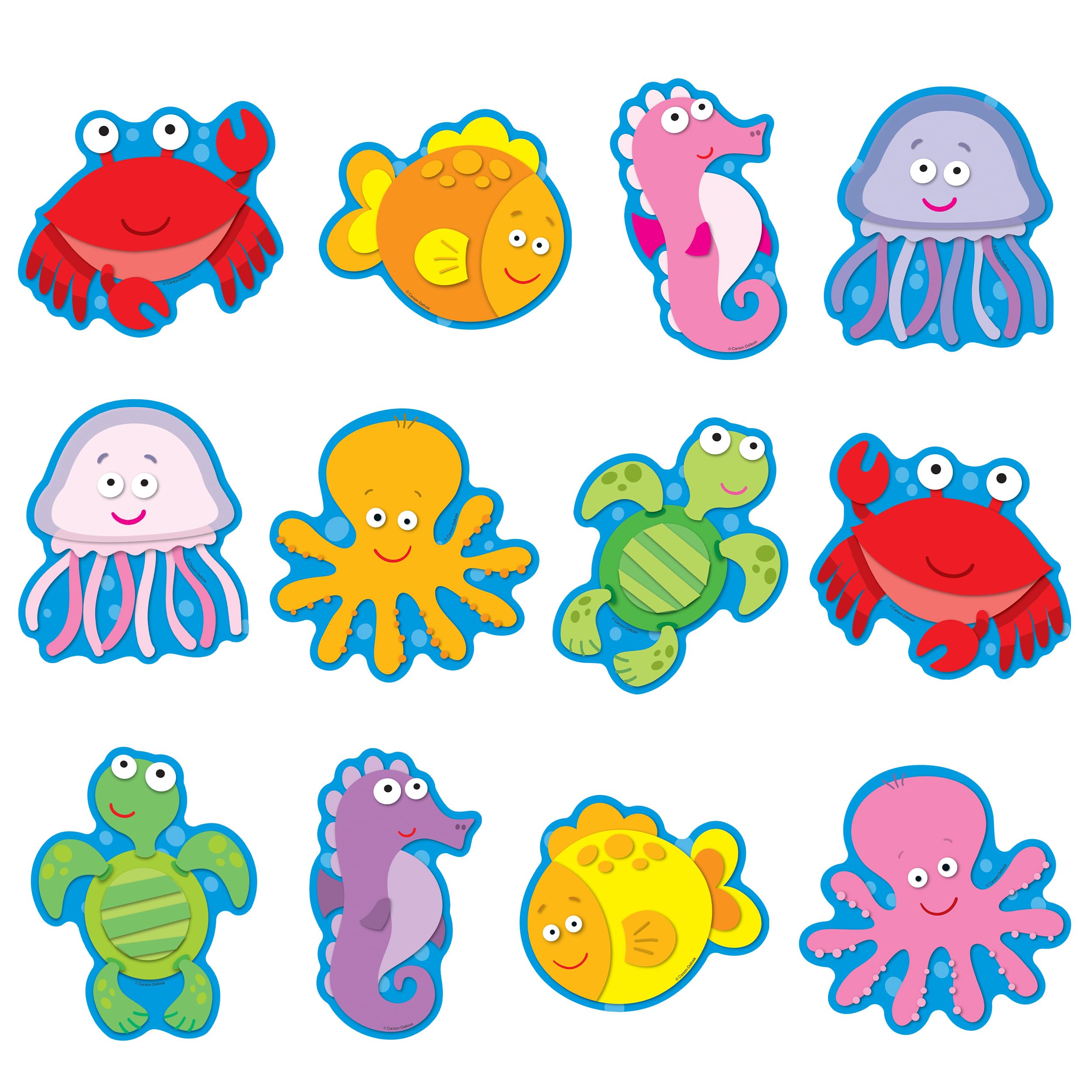36pcs Carson Dellosa Sea Life Bulletin Board Cutouts - Ocean Themed Classroom Decor, Under The Sea Party Supplies & Summer Bulletin Board Decorations for Kids | Perfect for School, Nursery, Birthday Parties & Ocean Theme Events