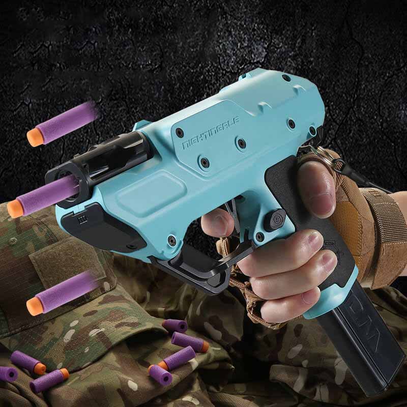 Nerf-Compatible Worker Nightingale Flywheel Foam Dart Blaster Toy Gun - High Performance for Outdoor Play, Target Practice & Nerf Battles
