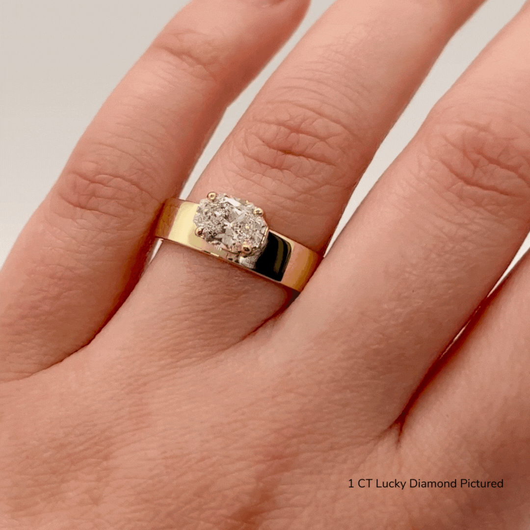 Lucky Offset Ring - Unique East West Design for Women, Stackable Minimalist Ring, Dainty Gold or Silver Jewelry Gift for Her - Perfect for Everyday Wear, Layering & Special Occasions