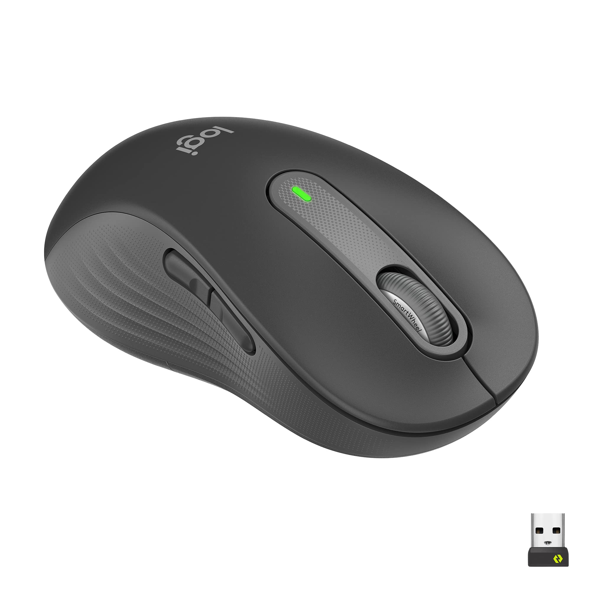 Logitech Signature M650 L Wireless Mouse for Large Left Hands - 2-Year Battery Life, Silent Clicks, Programmable Side Buttons, Bluetooth, PC/Mac/Chromebook Compatible - Graphite - Perfect for Office Work, Gaming, and Multi-Device Productivity