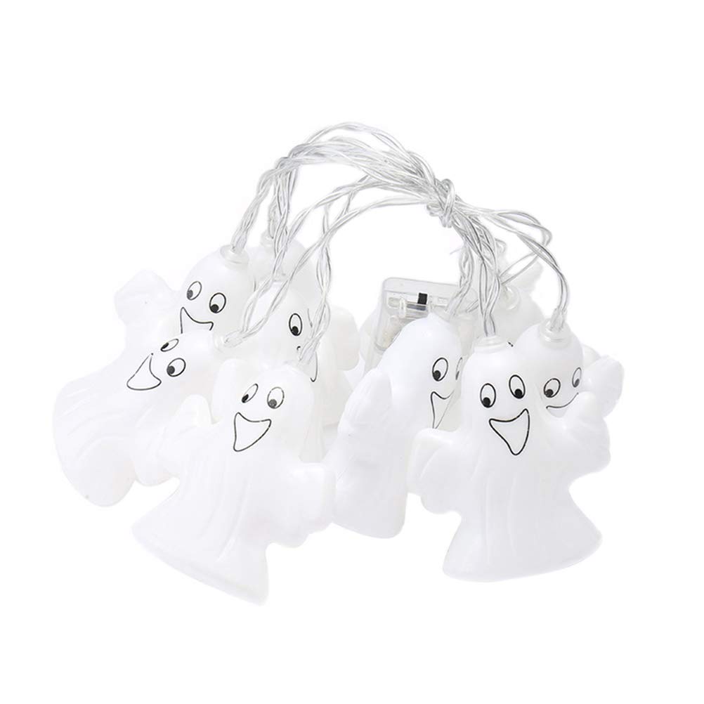 1Pc Ghost LED String Lights - Halloween Party Decorations for Home, Yard & Outdoor - Spooky White Ghost Lights for Indoor/Outdoor Halloween Decor - Perfect for Halloween Parties, Haunted Houses & Nighttime Decor