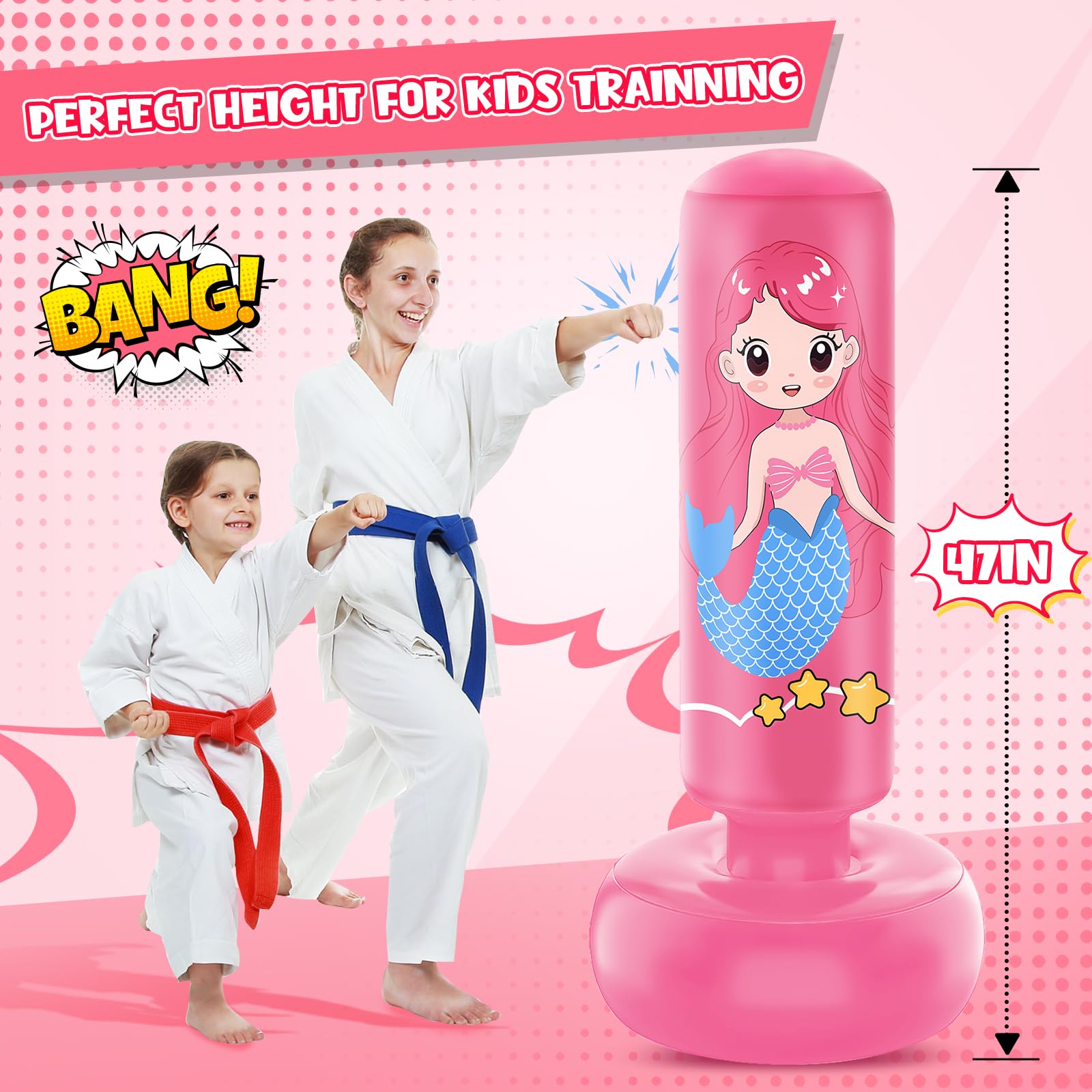 Inflatable Kids Punching Bag for Ages 3-8 - 47