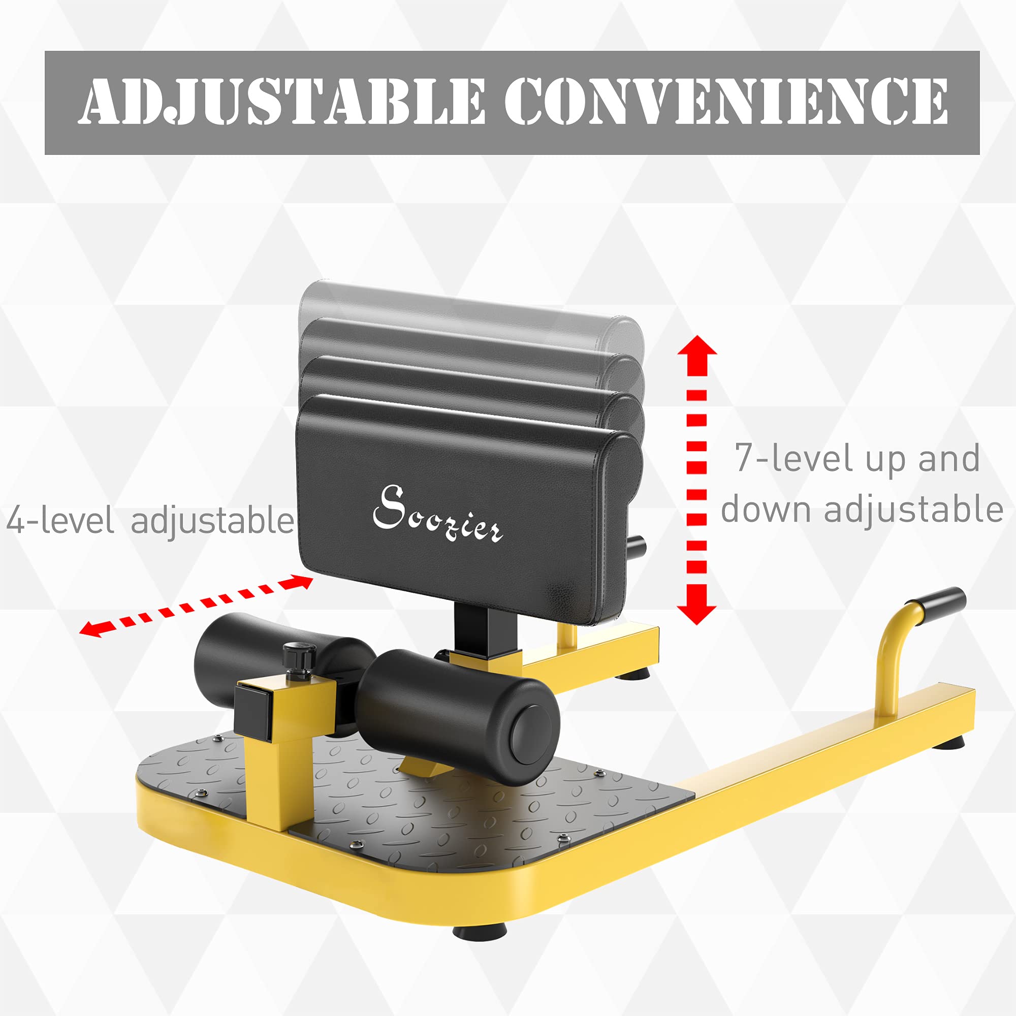 Soozier 3-in-1 Padded Push Up Bar, Sit Up Bench & Sissy Squat Machine - Home Gym Equipment for Full Body Workout | Perfect for Strength Training, Core Exercises & Leg Workouts at Home