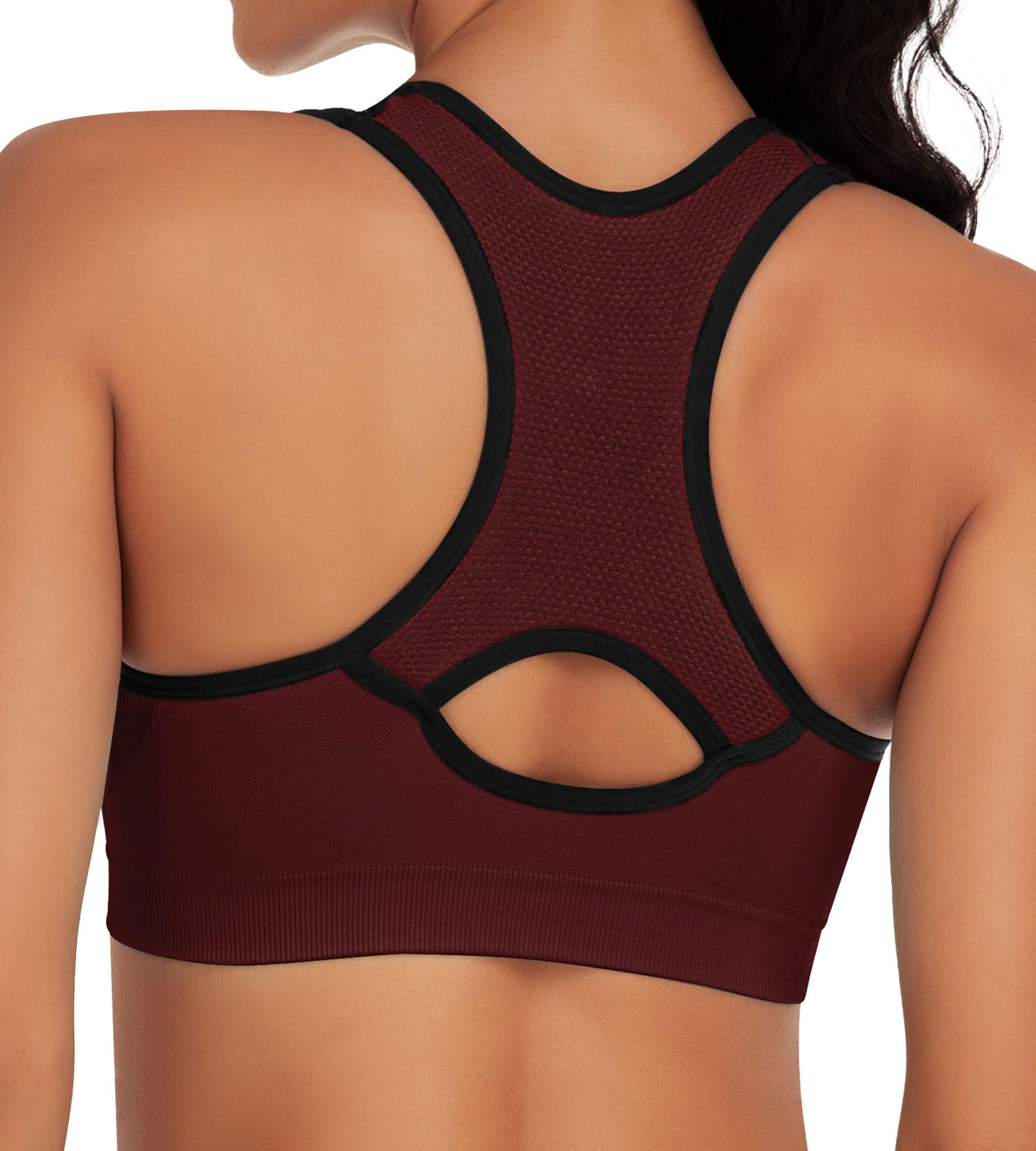 High Impact Racerback Sports Bras for Women with Removable Pads - Supportive Workout Bra for Running, Yoga & Gym - Moisture Wicking Athletic Tank Top for Active Lifestyles