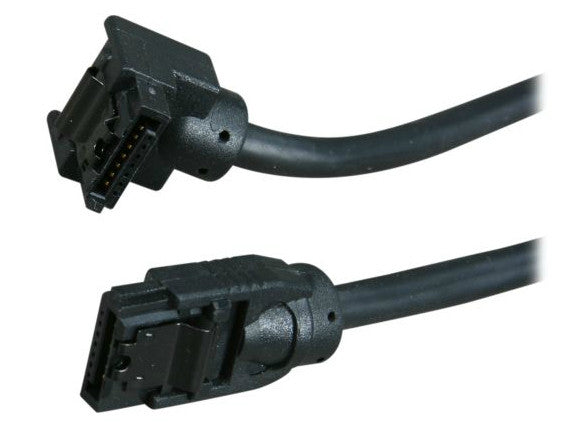 Premium SATA III 6Gbps Data Cable 24 Inch Black - Straight to Right Angle Connector (OK24A3RK12) - Ideal for PC Builds, Server Upgrades & External Storage Solutions