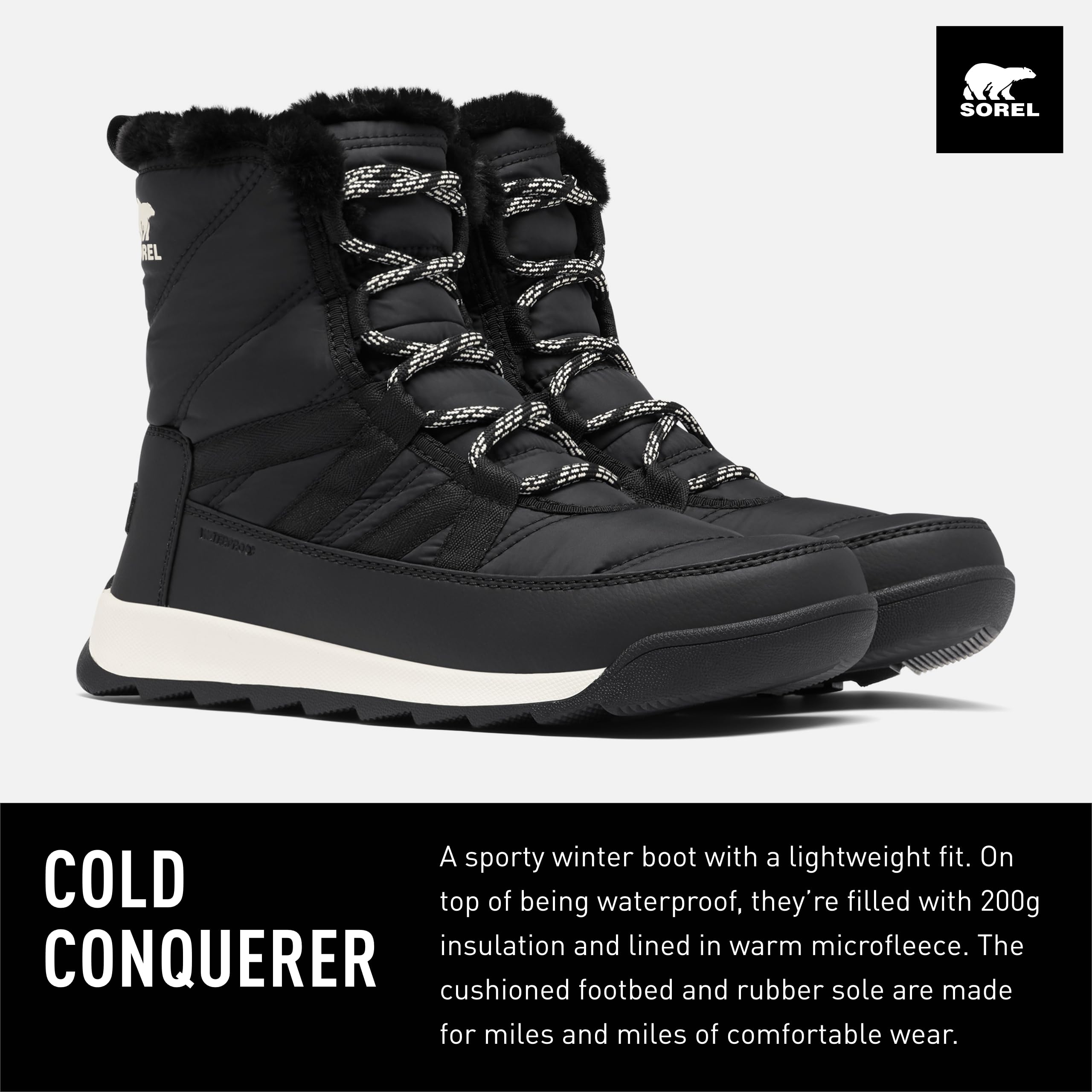 Sorel Women's Whitney 2 Plus Lace Waterproof Winter Boots - Warm Snow Boots for Women, Slip-Resistant & Insulated - Perfect for Snowy Days, Hiking & Outdoor Activities