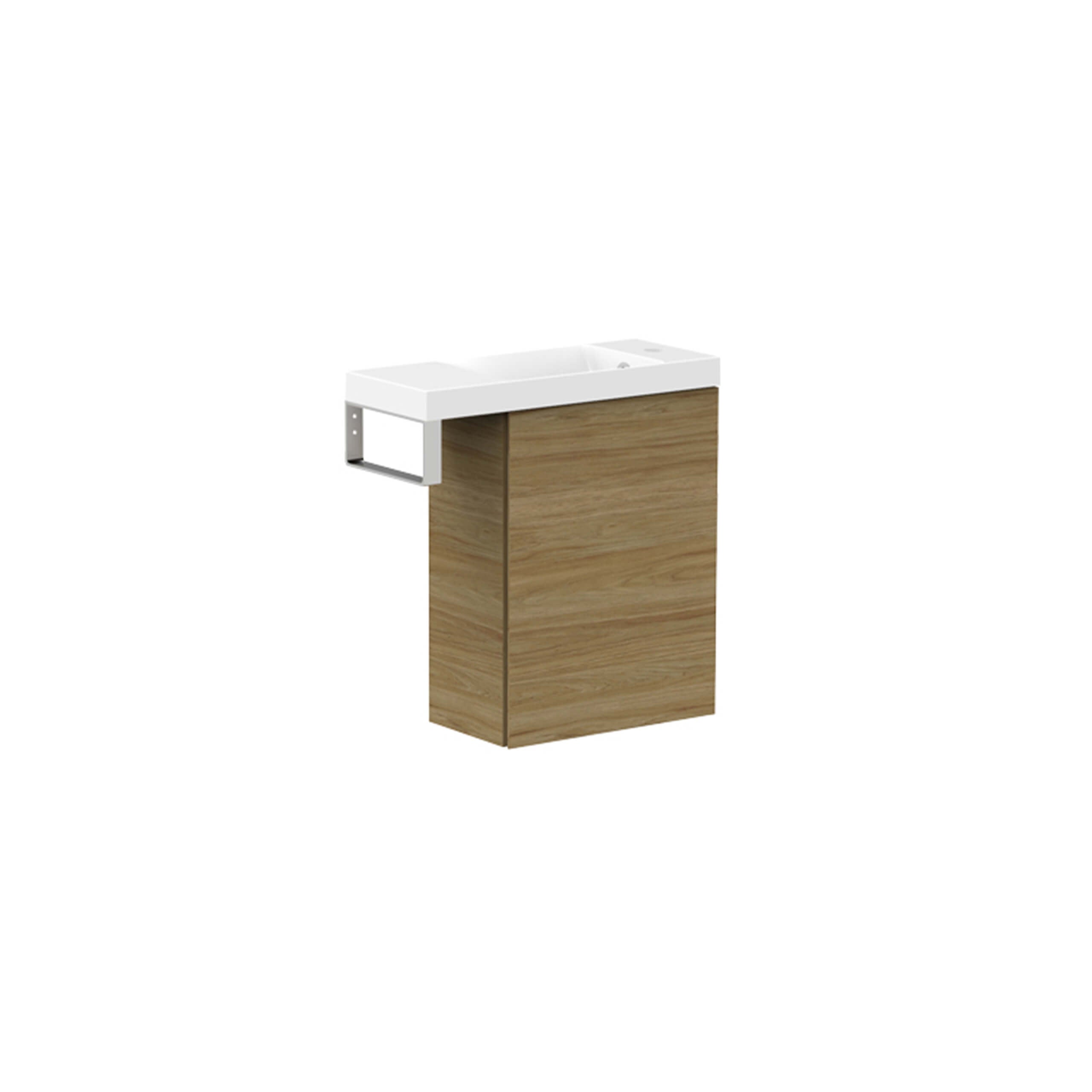 ADP Petite Rail Wall Hung Vanity - Modern Bathroom Sink Cabinet for Small Spaces, Space-Saving Design for Apartments & Powder Rooms