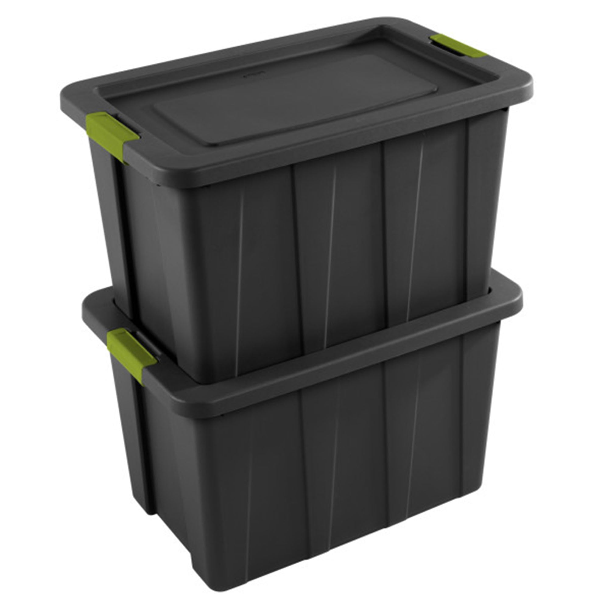 Sterilite 12-Pack 30 Gallon Heavy Duty Storage Bins with Lids - Durable Tuff1 Totes in Flat Gray for Home Organization, Garage Storage & Moving Supplies