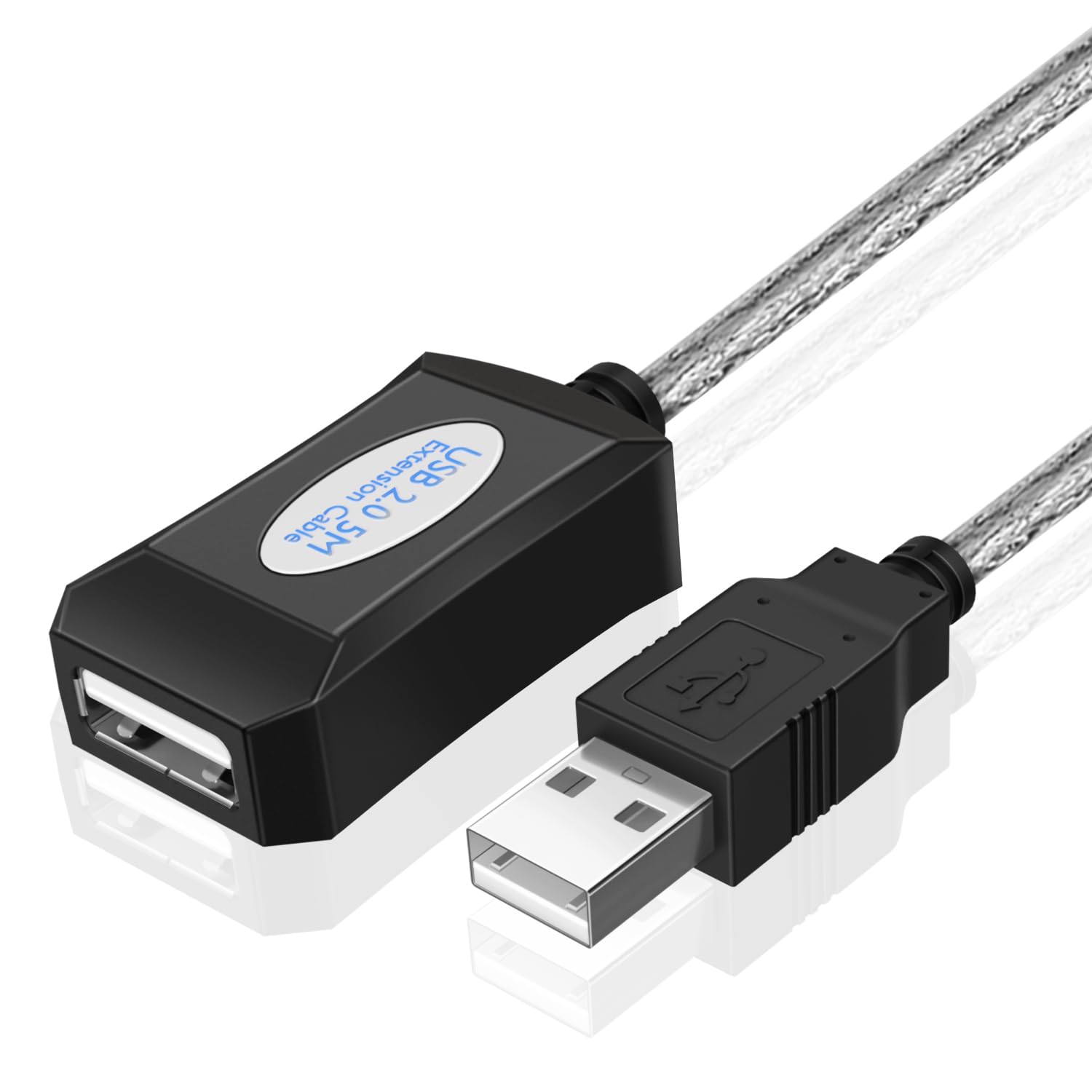 TNP Active USB 2.0 Extension Cable 15 ft - High Speed Male to Female USB A Extender Cord for Hard Drive, Printer, Mouse, Keyboard, PC, Camera - Perfect for Home Office, Gaming Setup & Computer Accessories