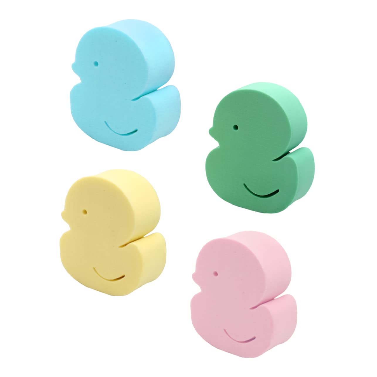 Healifty 4pcs Duck Bath Sponge Set - Soft PVA Foam Wash Sponge for Baby & Kids Body Cleaning | Gentle Bath Brush for Sensitive Skin | Perfect for Baby Shower, Toddler Bath Time & Kids Spa Fun