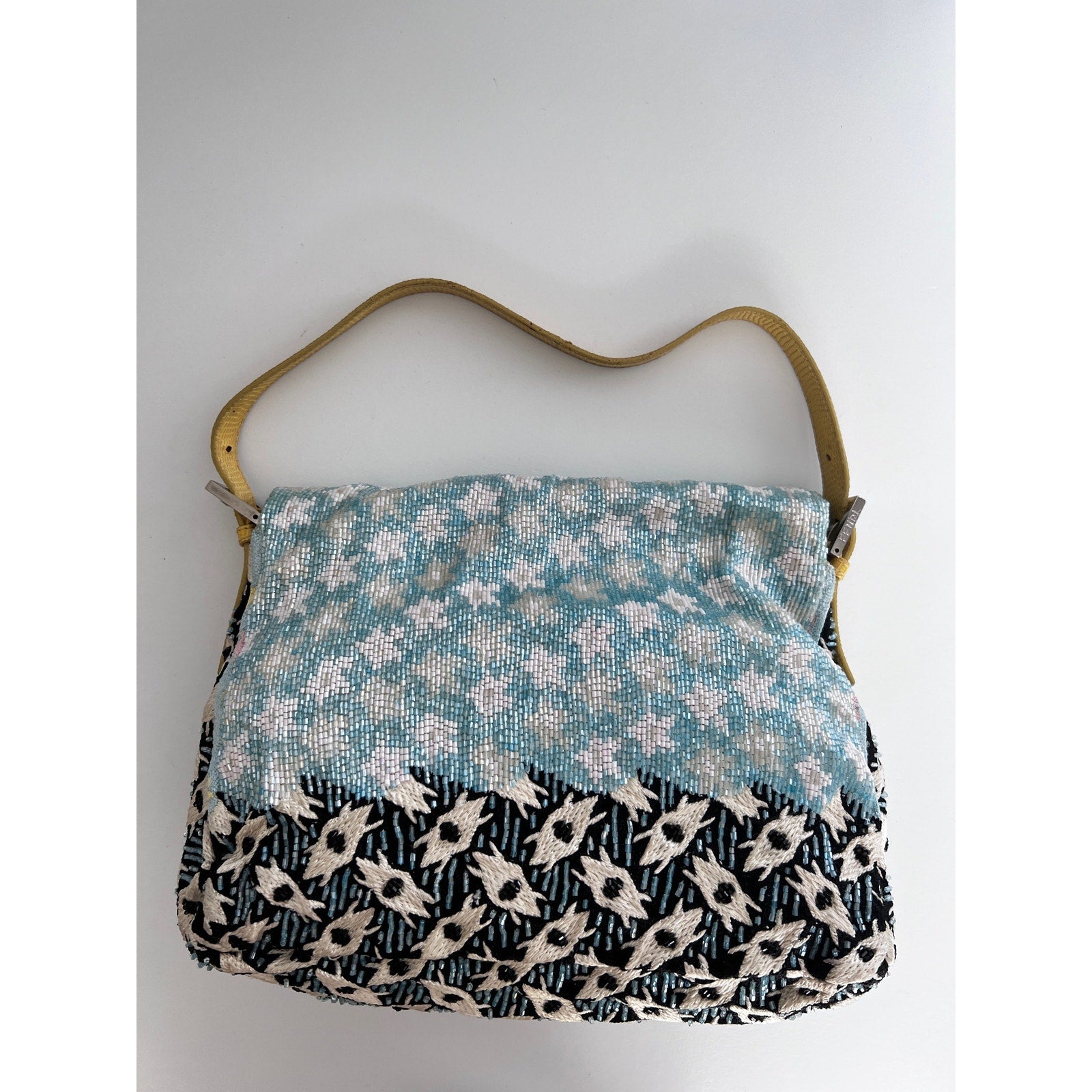 Vintage Fendi Beaded Mamma Baguette Handbag - Luxury Designer Shoulder Bag for Women | Perfect for Evening Parties, Weddings & Special Occasions