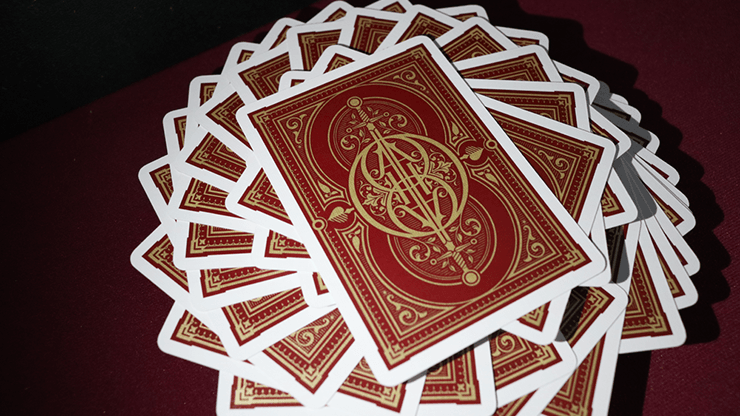 Premium Oath Standard Playing Cards - Burgundy Red Deck for Poker, Blackjack & Card Games | Ideal for Casino Nights, Magic Tricks & Family Game Nights