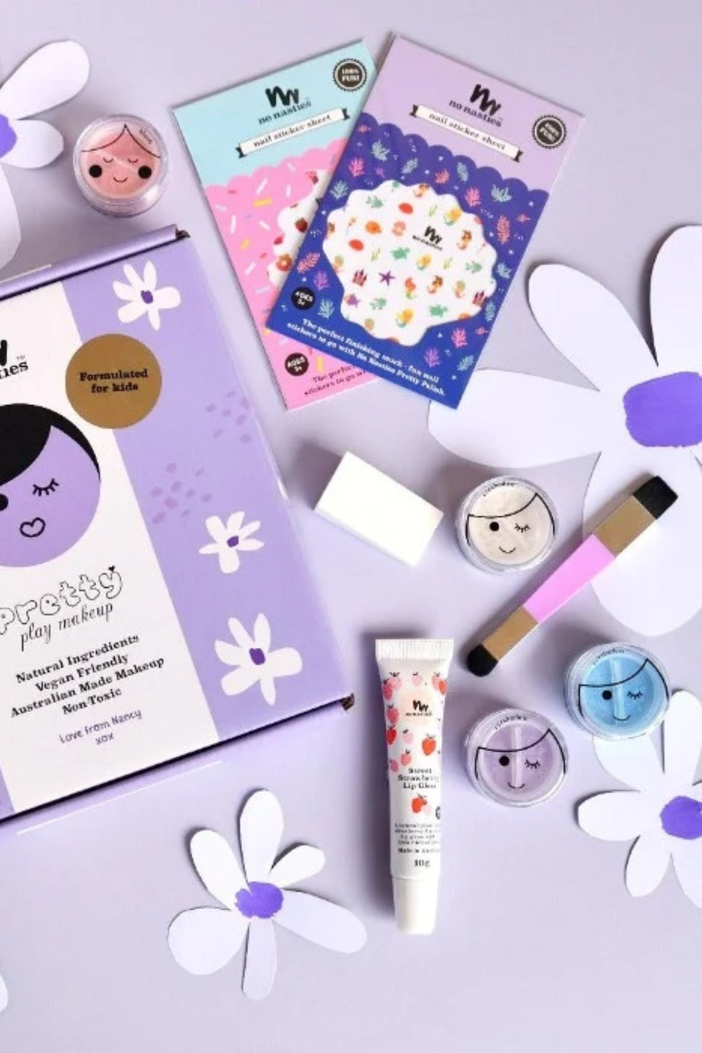 Nancy Deluxe Purple Pretty Play Makeup Box - Kids Pretend Play Cosmetic Set with Mirror & Accessories - Perfect for Birthday Gifts, Dress-Up Parties & Role Playing Games