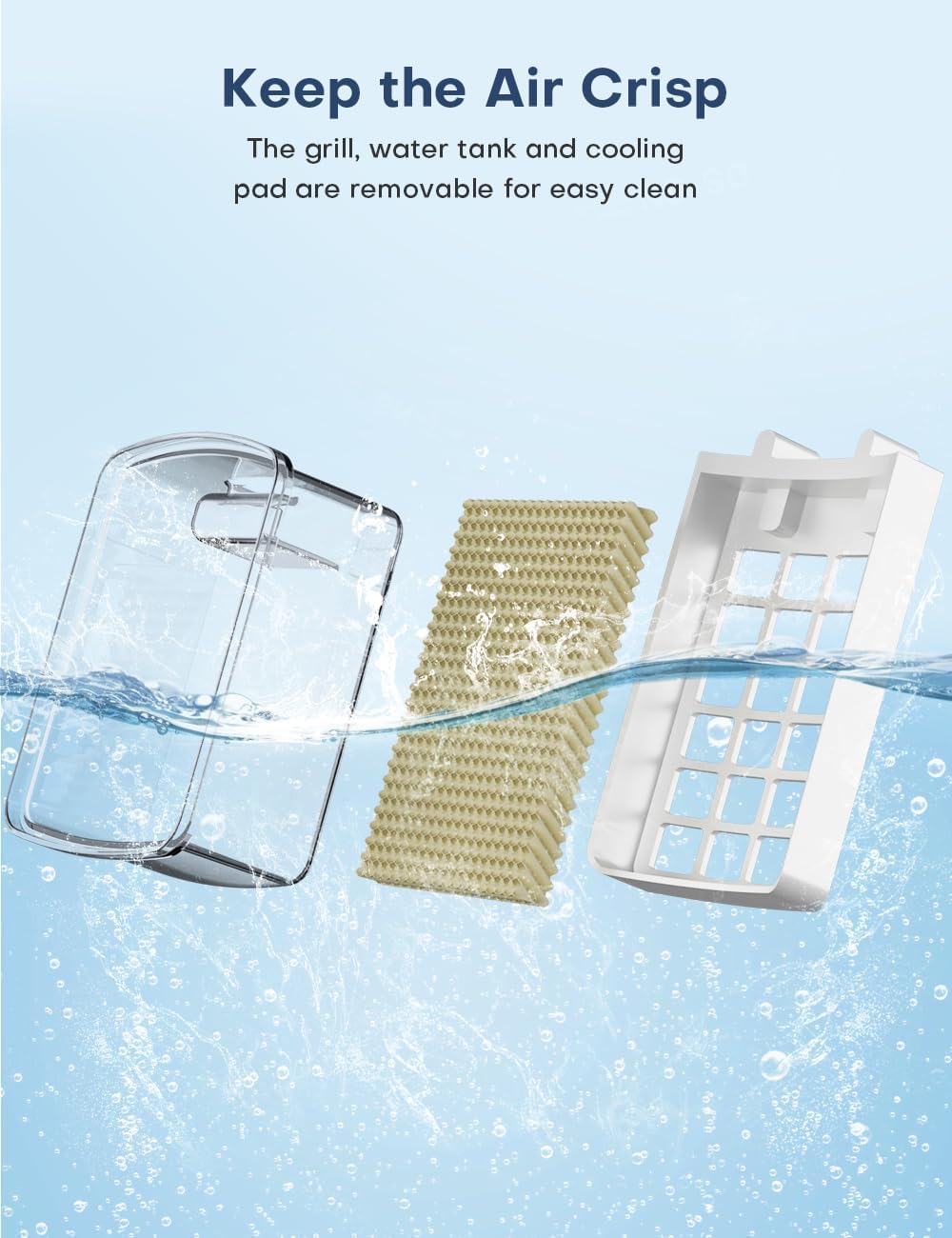 TEMEIKE Portable Evaporative Air Cooler - 3-Speed Windowless AC with 12H Auto-Off Timer, 6 Ice Packs & Smart Remote - Dual Tank Swamp Cooler for Bedroom, Office, Living Room & Outdoor Use
