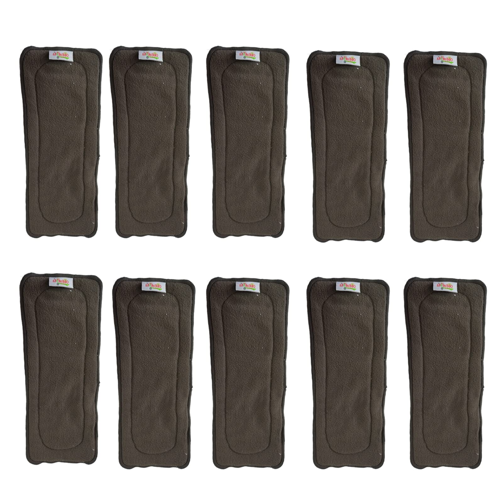 Ohbabyka Reusable Baby Cloth Diaper Liners - 10 Pack Soft Charcoal Bamboo Inserts for Sensitive Skin (Black) | Eco-Friendly Washable Cloth Diaper Accessories for Newborns & Toddlers | Perfect for Overnight Use & Leak Protection