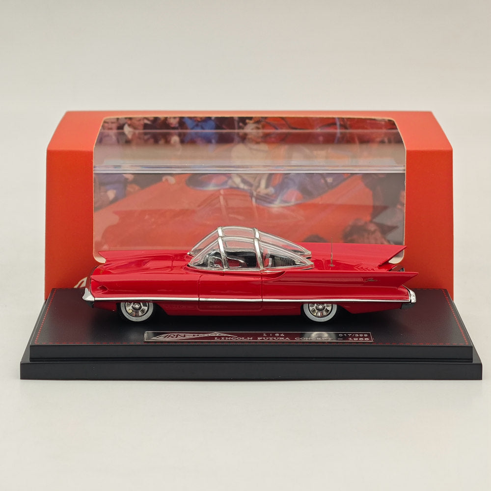 1/64 HRN Model 1955 FUTURA CONCEPT Diecast Car - Red Collectible Miniature Vehicle for Display & Gifts - Perfect for Car Enthusiasts, Model Collectors, and Home/Office Decor