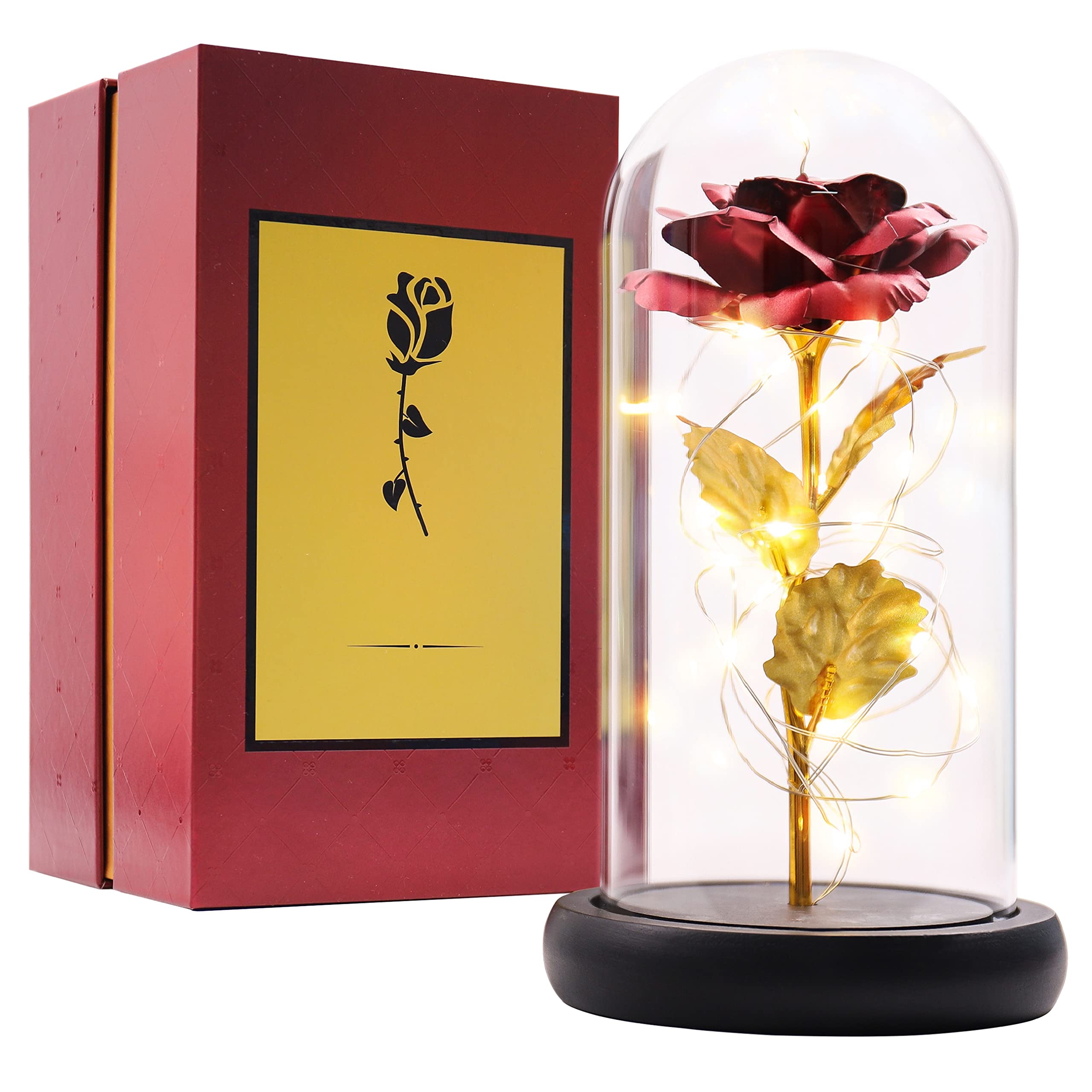 Forever Blooming Red Rose Gift for Women - Valentine's Day, Birthday, Anniversary Present for Wife, Mom, Grandma | Romantic Keepsake for Special Occasions | Perfect for Home Decor, Wedding Centerpieces & Thoughtful Surprises