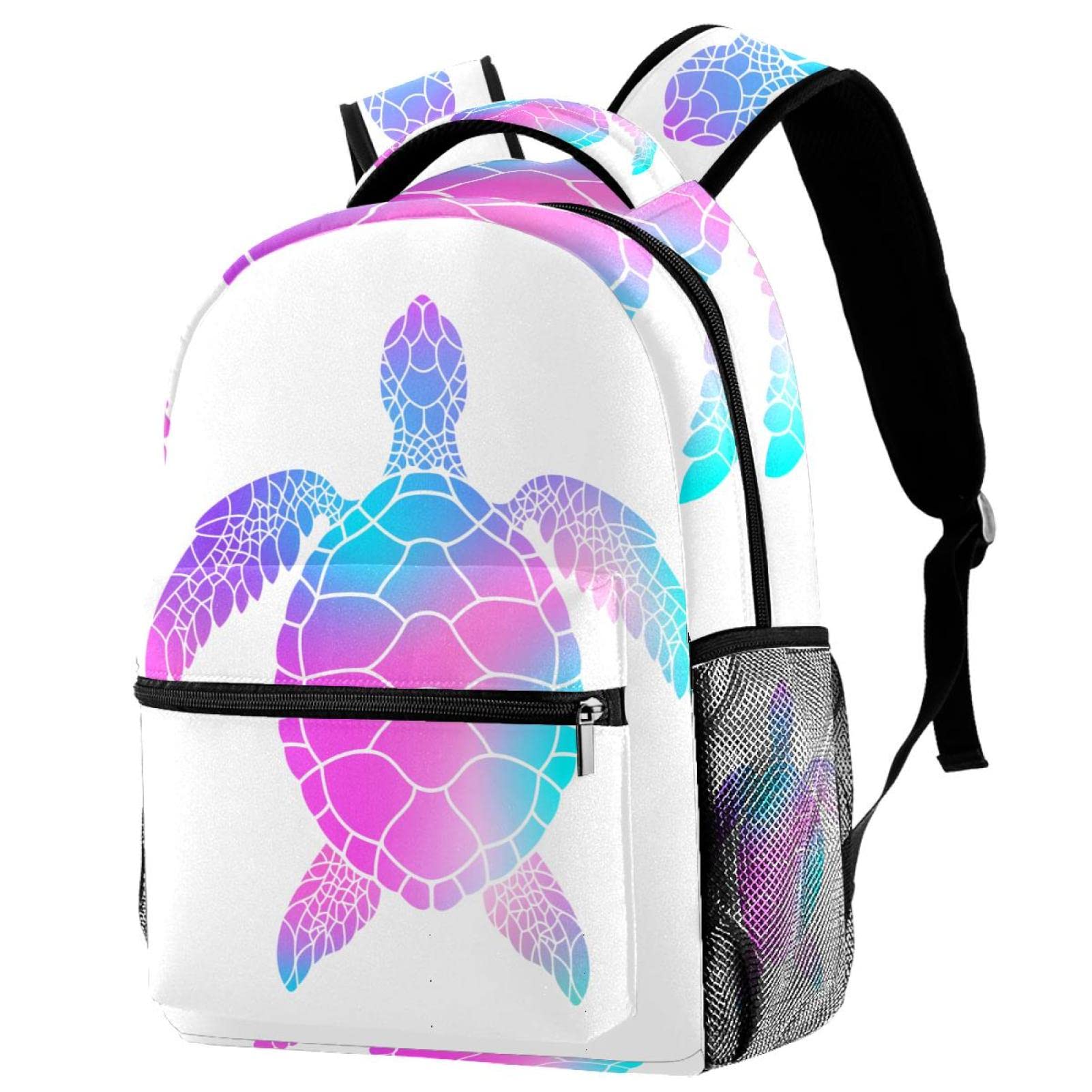 Rainbow Turtle Laptop Backpack for Women & Men - 15.6 Inch Waterproof School Bag with USB Charging Port, Travel Backpack for College, Work, Commuting & Outdoor Adventures