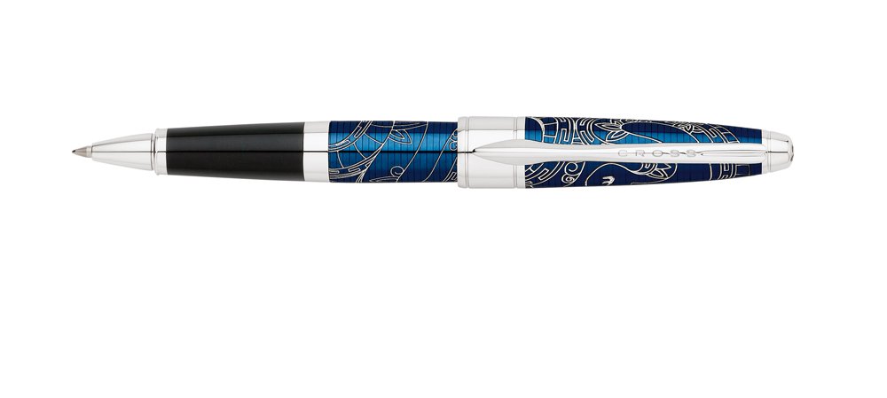 Year of The Snake Rolling Ball Pen - Blue Lacquer Gift for Chinese New Year, Zodiac Collectible, Smooth Writing for Office, School & Journaling