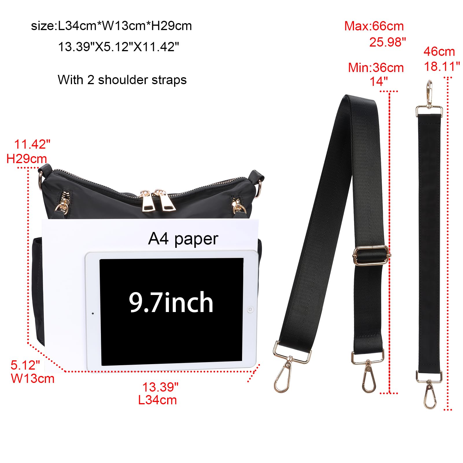 Stylish Women's Nylon Crossbody Bag - Large Capacity Anti-Theft Hobo Tote for Travel, Work & Daily Use | Lightweight Shoulder Purse with Multiple Pockets