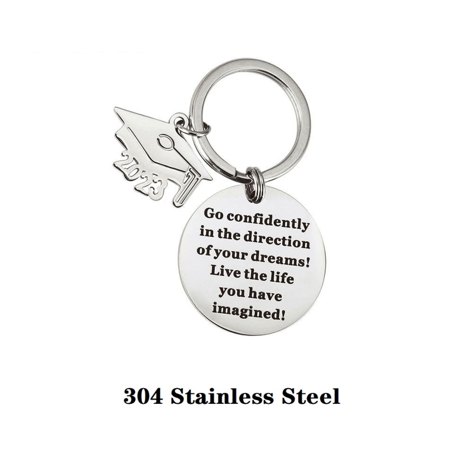 LUOZZY 6-Pack Inspirational Graduation Keychain Set - 'Go Confidently in the Direction of Your Dreams' - Class of 2025 Commencement Gift - Perfect for Graduation Parties, School Favors & Motivational Gifts