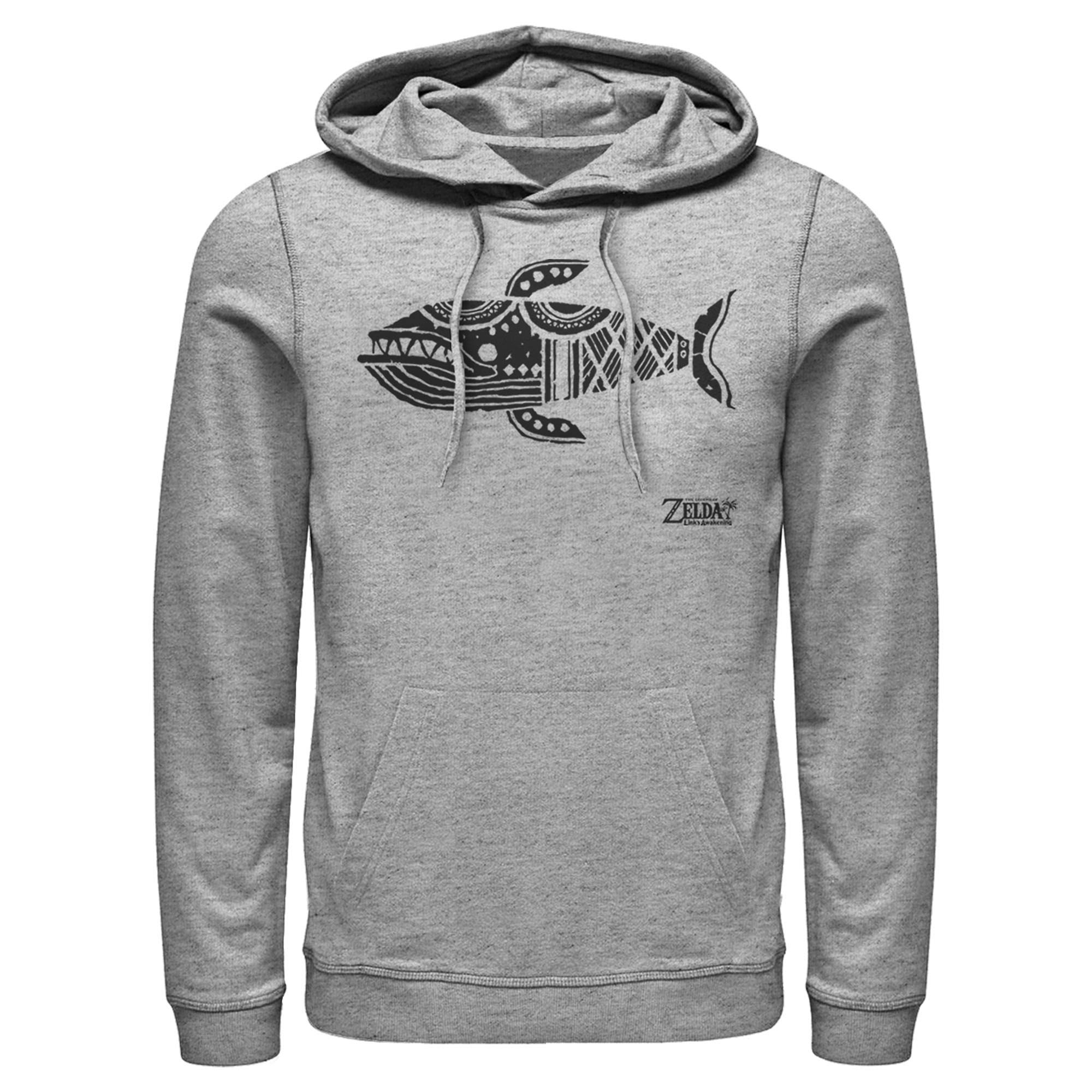 Legend of Zelda Link's Awakening Whale Hieroglyphic Hoodie for Men - Nintendo Gaming Pullover Sweatshirt for Cosplay, Gift & Casual Wear