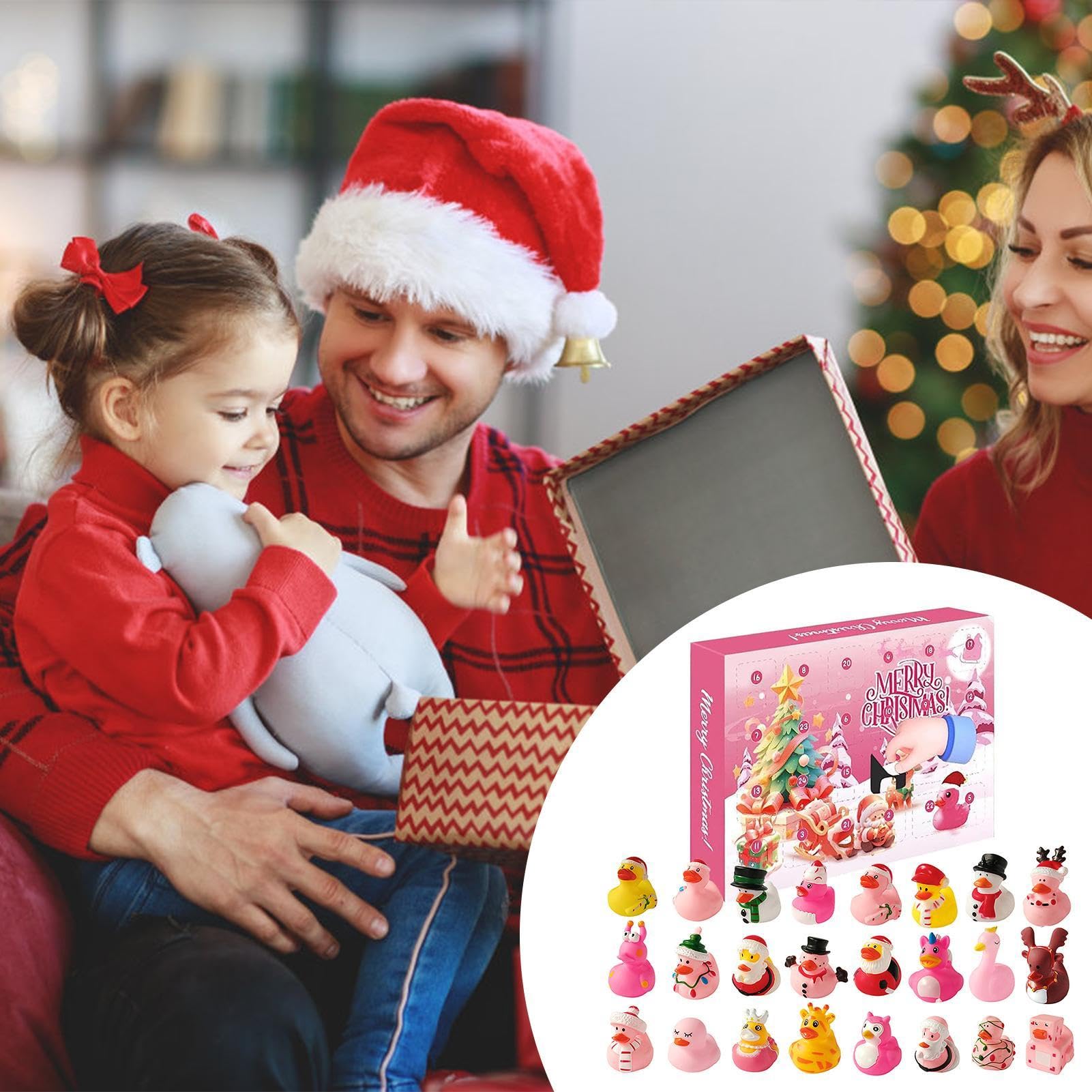 2 Sets Rubber Duck Shaped Advent Calendar 2024 - Fun Christmas Countdown Calendar with 24 Cute Cartoon Rubber Ducks | Holiday Home Decor, Kids Gift, Party Favor, Stocking Stuffer for Xmas Celebrations