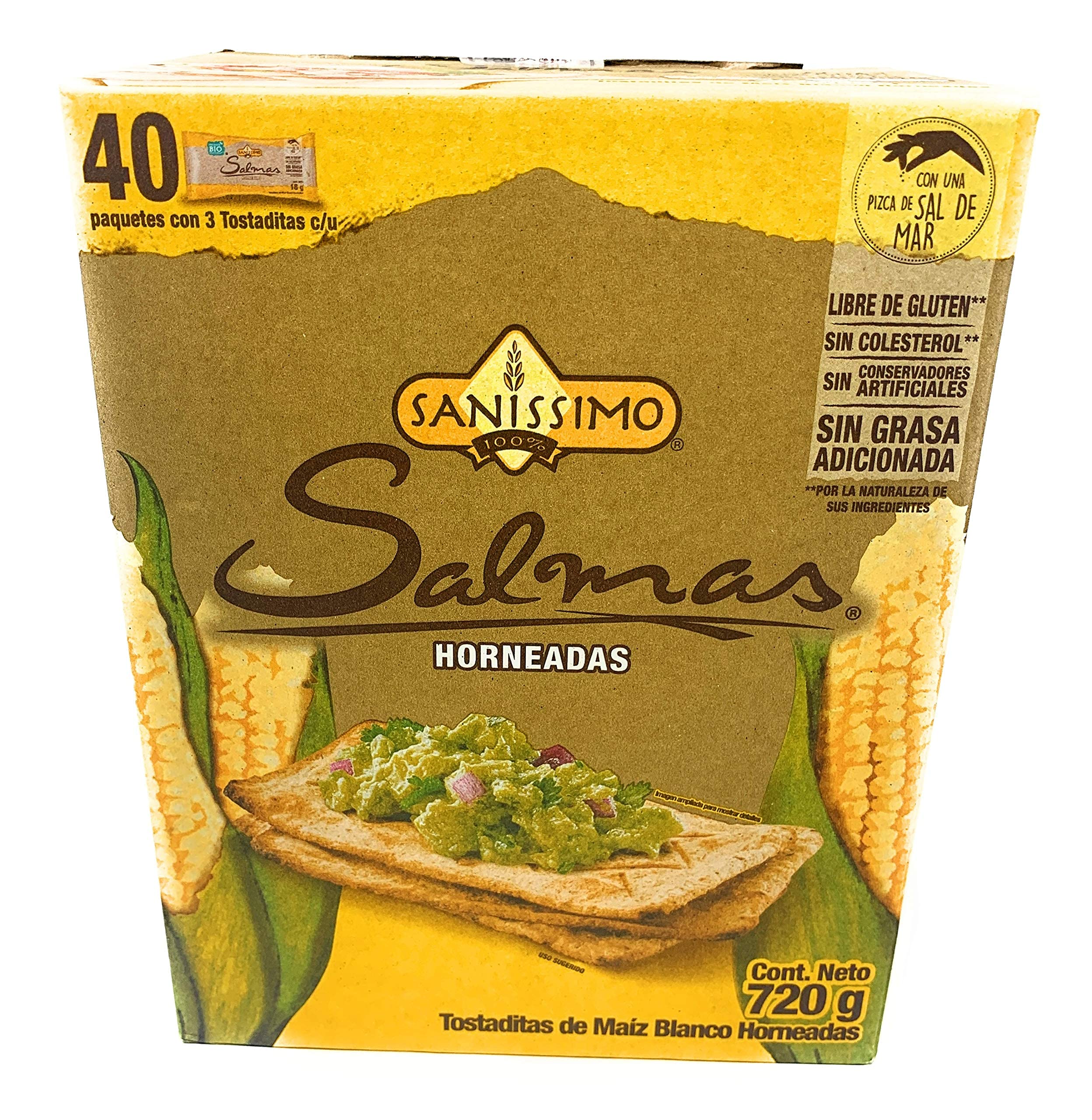 Sanissimo Oven Baked Corn Crackers - 40 Pack (2 Sets) | Gluten-Free Snacks for Parties, School Lunches & Healthy On-the-Go Eating