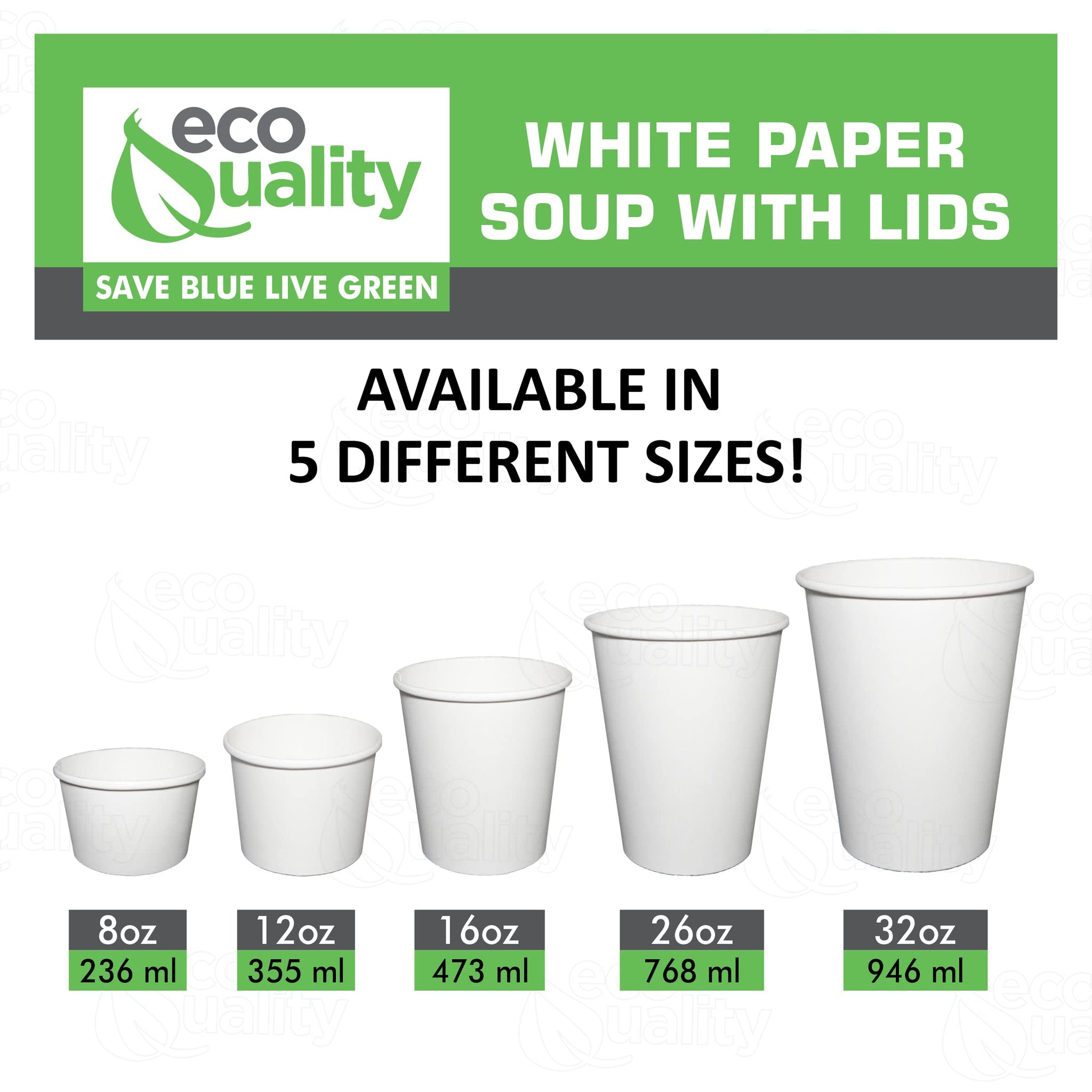 12oz Disposable White Paper Soup Containers - Eco-Friendly Ice Cream & Yogurt Cups - Microwave & Freezer Safe Dessert Bowls for Takeout, Parties, Catering (Pack of 150) - Perfect for Frozen Treats, Food Storage & On-the-Go Meals