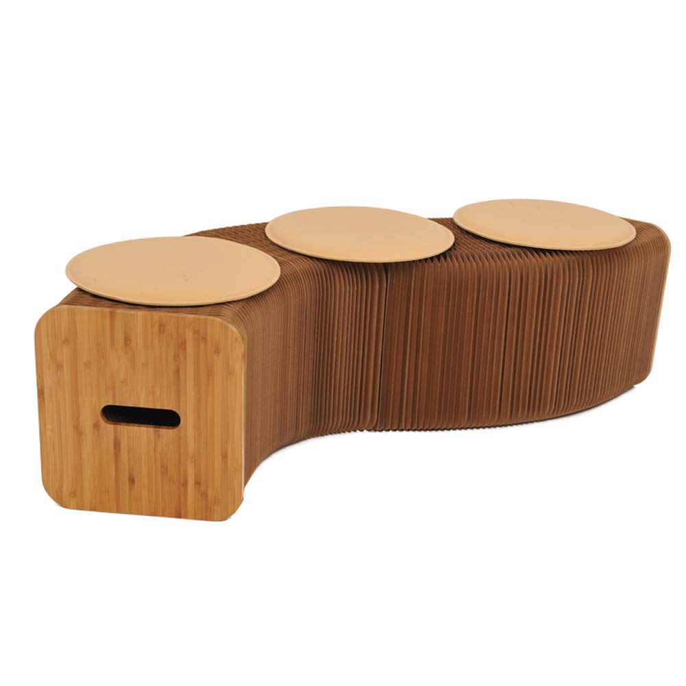 Foldable Kraft Paper Stool - Convertible Coffee Table for Living Room & Bedroom