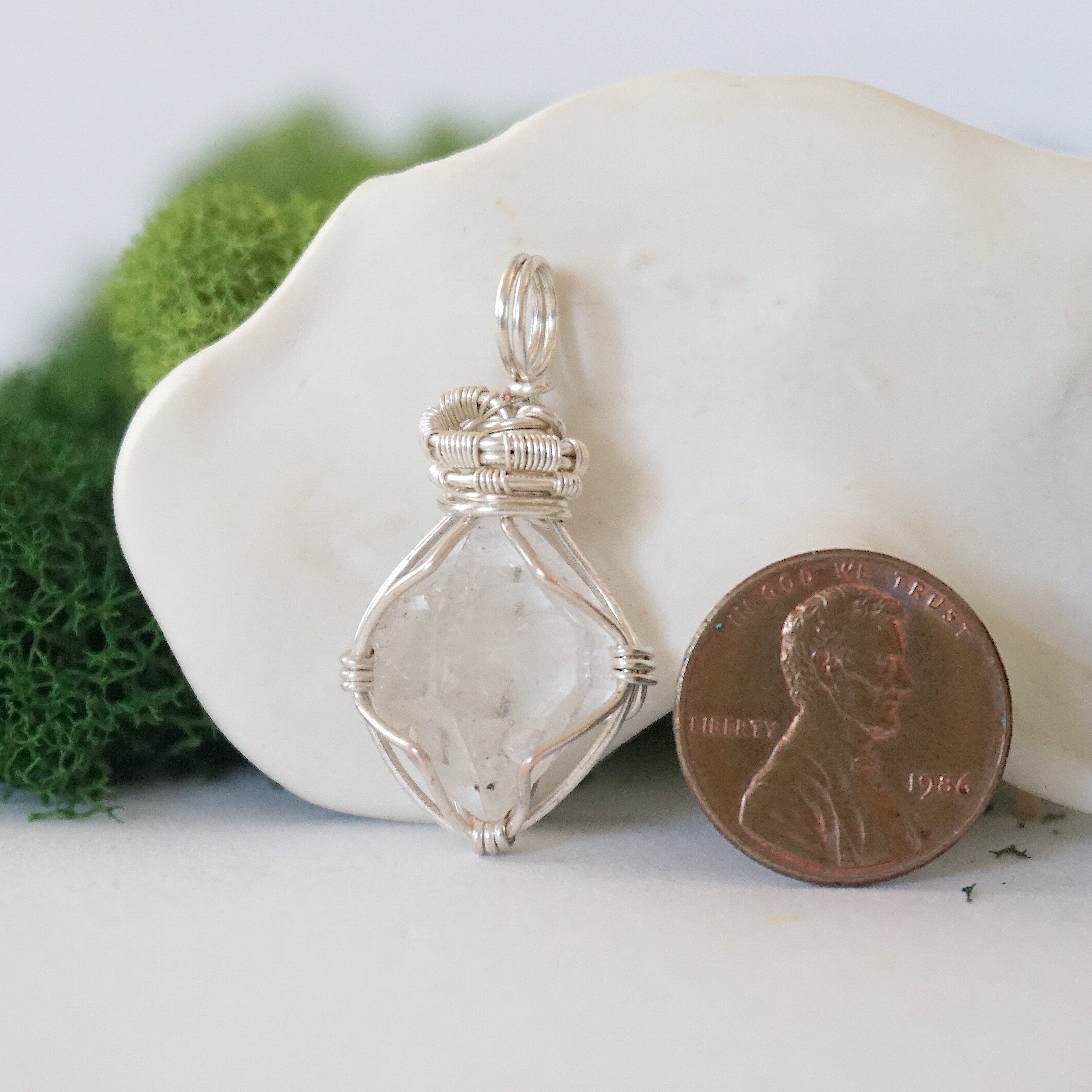 Herkimer Diamond Necklace - Sterling Silver Plated Pendant for Women, Elegant Crystal Jewelry Gift for Birthday, Anniversary & Special Occasions