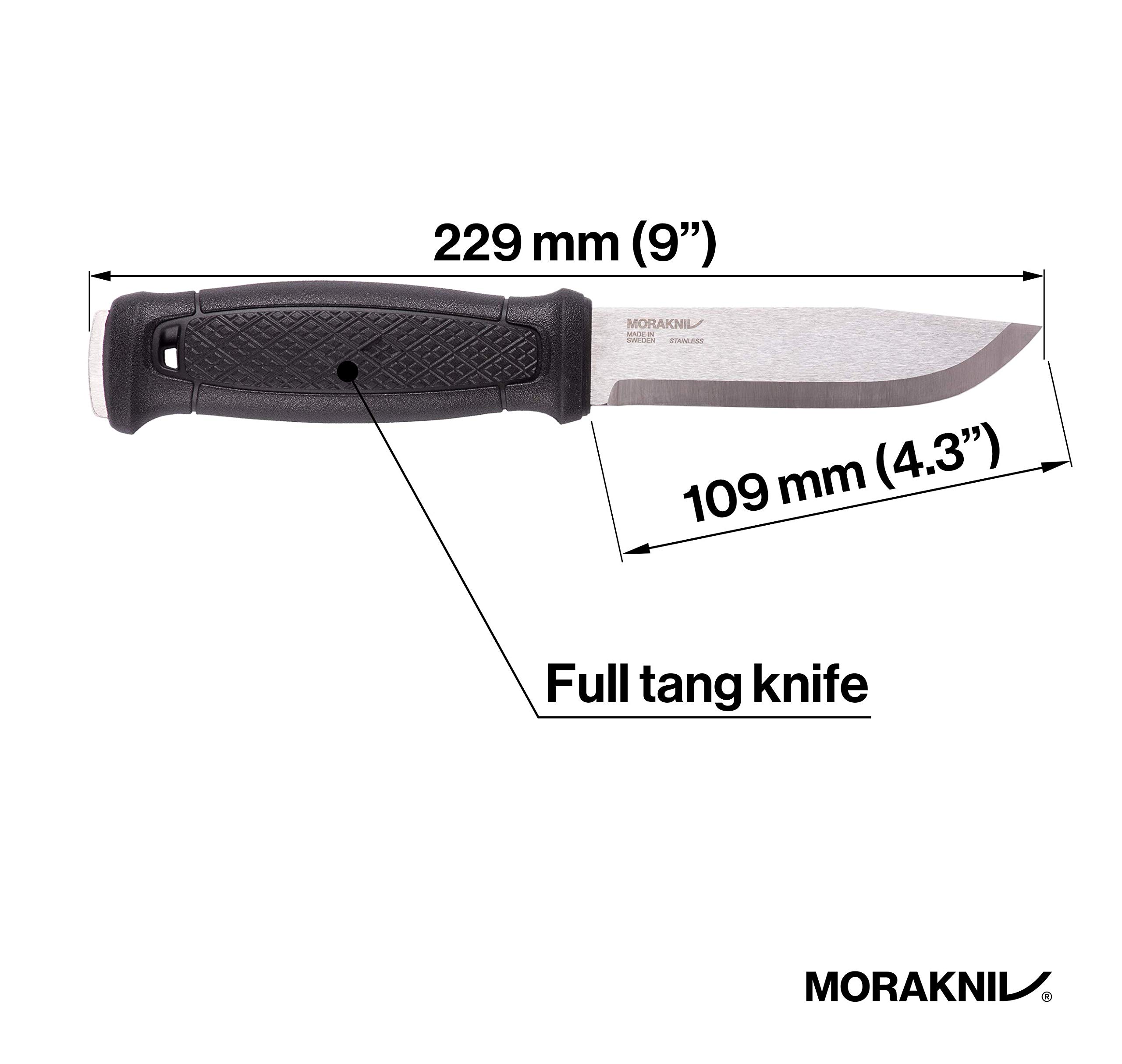 Morakniv Garberg Survival Knife - Full Tang Stainless Steel Blade for Outdoor Camping, Hunting & Bushcraft - Durable Fixed Blade Knife for Wilderness Survival & Tactical Use