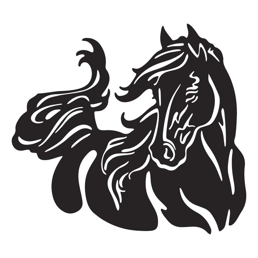 Premium Waterproof Vinyl Decal Stickers - Horse Design (Black, Set of 2) for Laptop, Phone, Helmet, Car Window, Bumper, Mug, Cup, Door & Wall Decoration - Perfect for Home, Office, Vehicle & Gift Giving