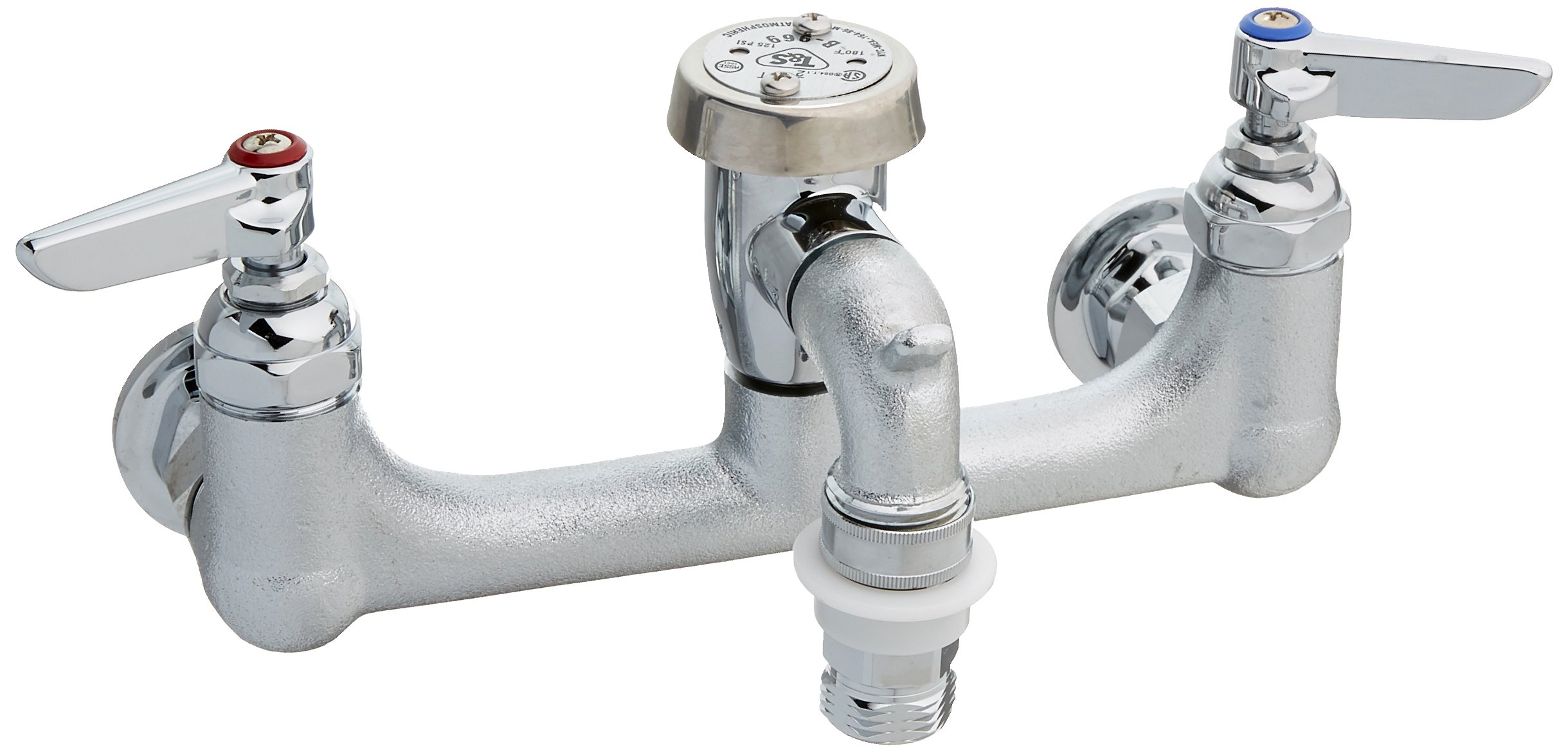 T&S Brass B-2271 Vacuum Breaker Rough Chrome Quick Disconnect Outlet Service Sink Faucet - Commercial Kitchen, Laboratory & Medical Facility Use