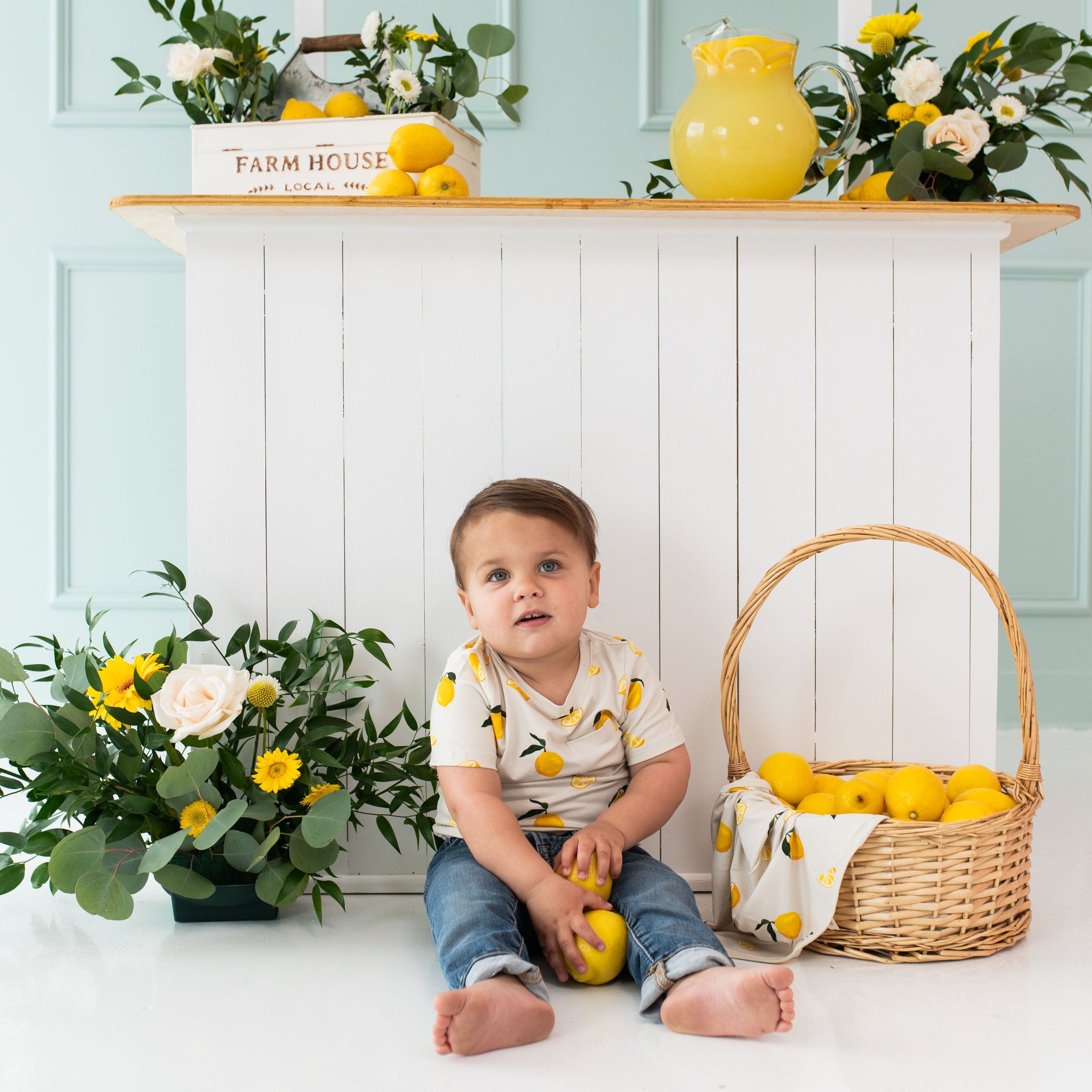 Soft Cotton Lemon Crew Neck Tee for Toddlers - Perfect for Playtime, Daycare & Casual Outfits