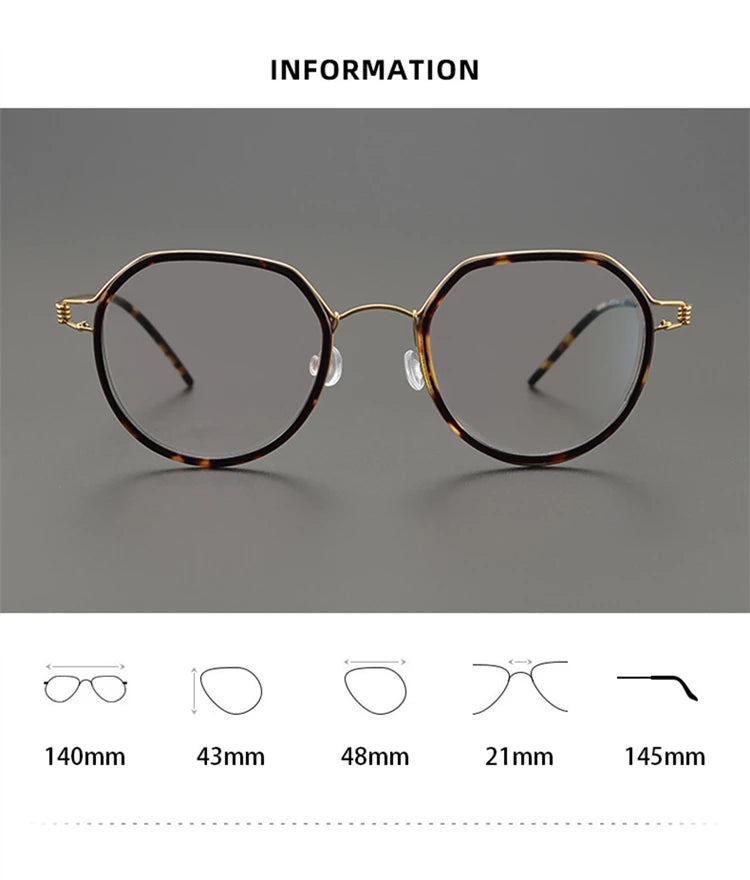 Unisex Black Titanium Flat Top Oval Eyeglasses Frame 6061 - Lightweight & Durable Screwless Design for Men & Women | Perfect for Reading, Work & Fashion Accessories
