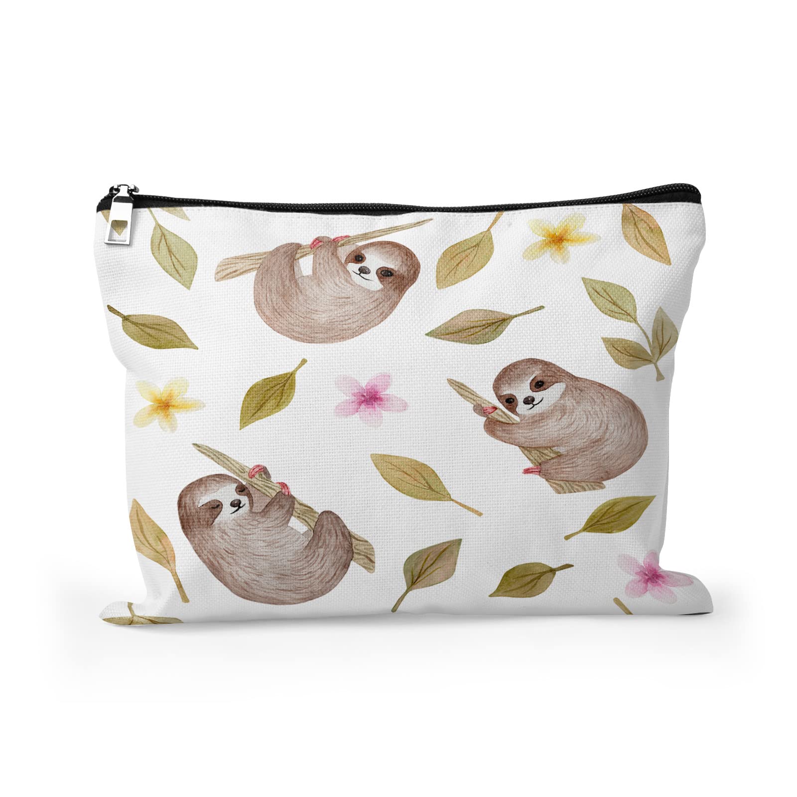 Cute Sloth Makeup Bag for Travel & Jewelry | 10x8 inch Zippered Cosmetic Pouch - Perfect for Women's Skincare & Toiletries