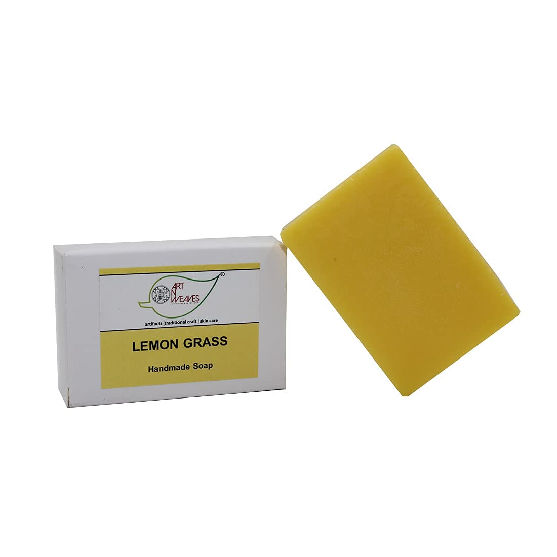 artNweaves Handmade Lemongrass Soap Bar - 100% Natural Moisturizing Soap for Soft Skin | Vegan, Chemical-Free | Perfect for Dry Winter Skin & Daily Aromatherapy (Pack of 2)
