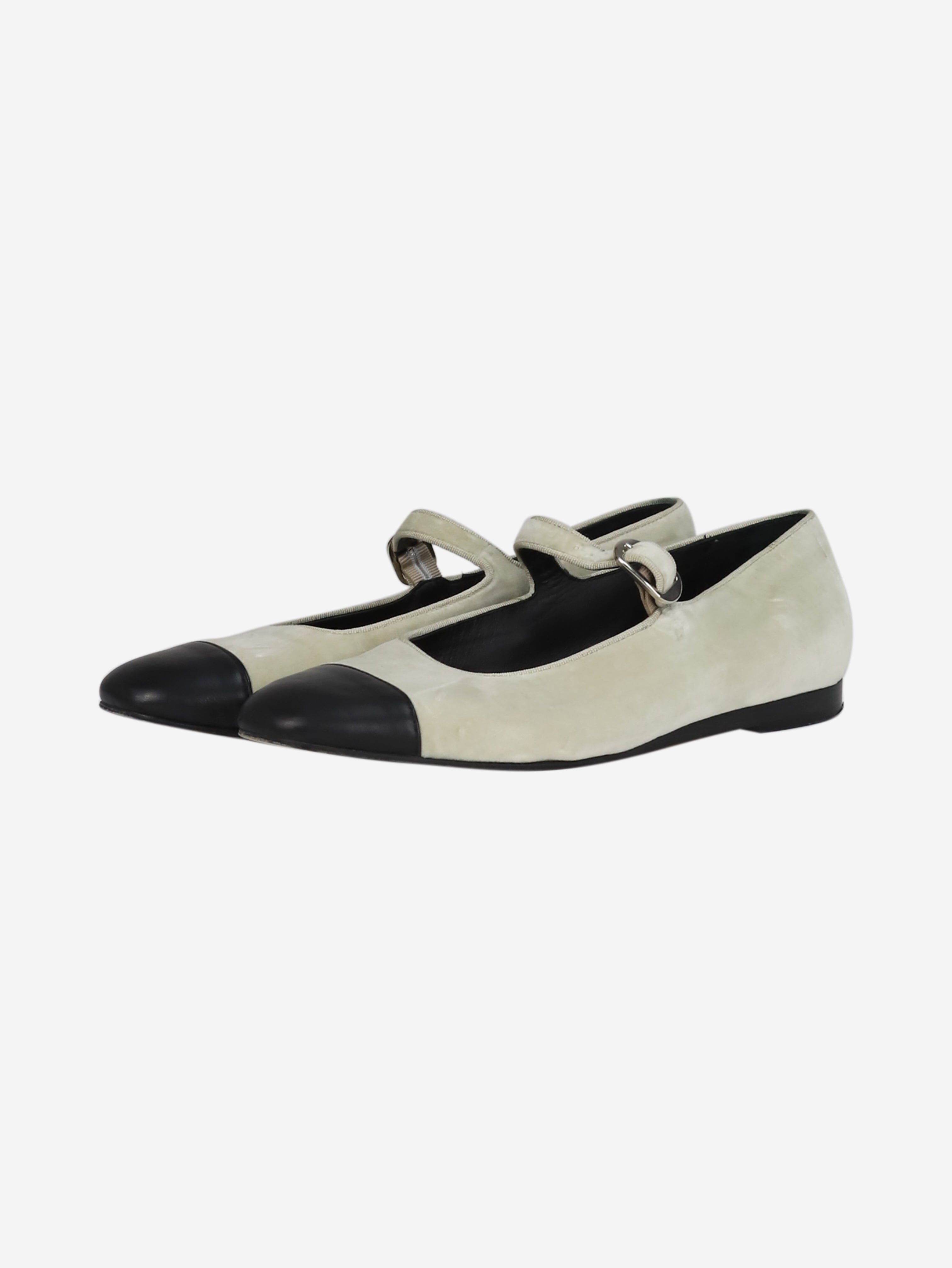 Light Grey Velvet Mary Jane Ballet Flats for Women - EU Size 42 (US 11) | Comfortable & Elegant Shoes for Work, Parties & Casual Wear