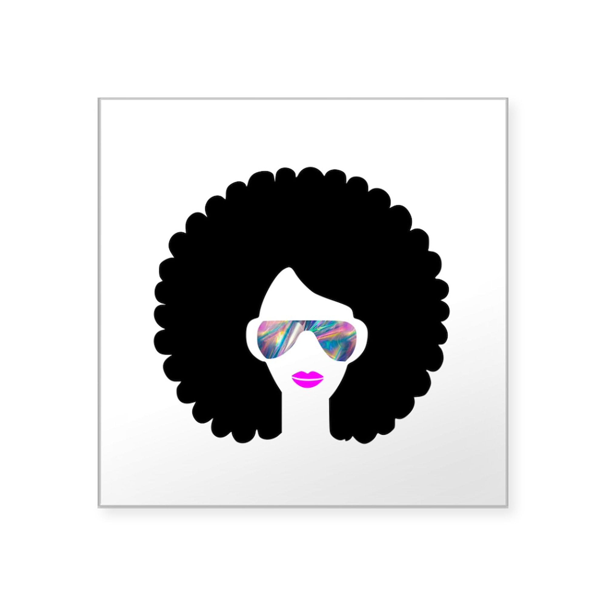 Holographic Afro Girl Sticker - Waterproof Vinyl Car Decal for Bumpers, Laptops & Windows - Fun Afrocentric Car Accessories for Women - Perfect for Cars, Laptops, Water Bottles & DIY Projects