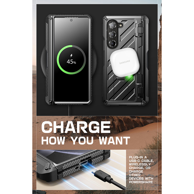 Samsung Galaxy Z Fold6 Unicorn Beetle PRO Rugged Case - Heavy Duty Protection, Shockproof & Scratch Resistant Cover for Everyday Use, Work & Outdoor Activities (Black)