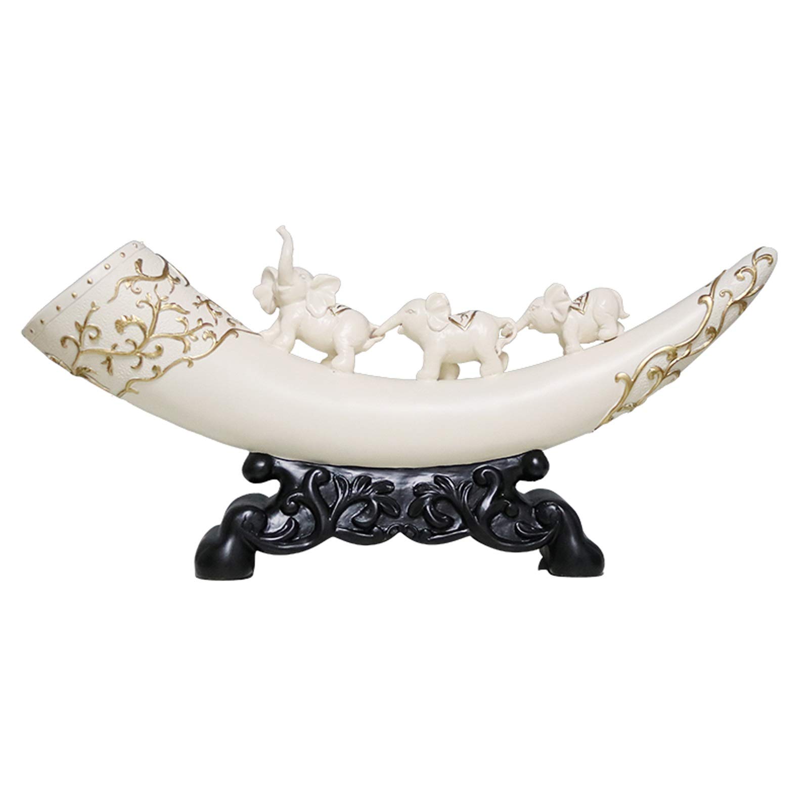 Vintage Resin Elephant Statue - Handcrafted Home & Office Decor, Feng Shui Elephant Figurine Collection, Unique Housewarming Gift for Living Room, Desk & Shelf Display | Perfect for Home Decor, Office Feng Shui & Gift Giving