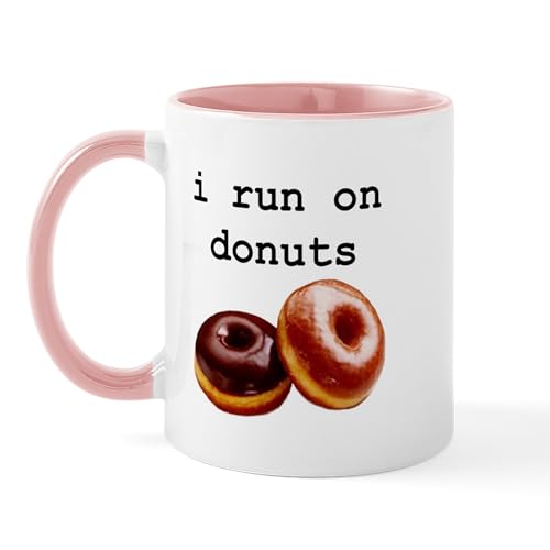 White/Pink Inside - I Run On Donuts Mug