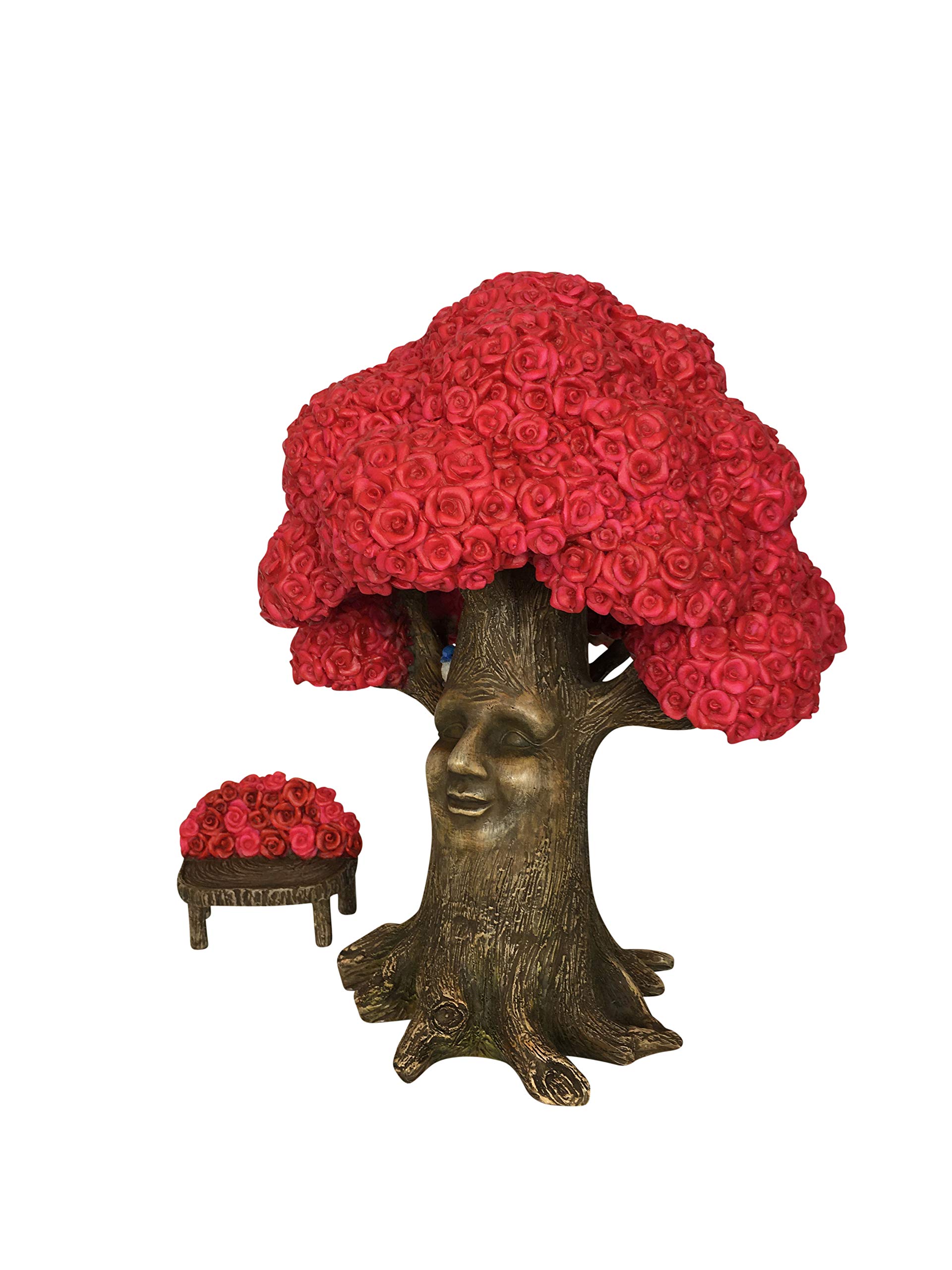 GlitZGlam Fairy Garden Miniature Tree - Mrs. Rose Pink Rose Tree of Azar (9 Inch Tall) for Garden Fairies & Gnomes | Beautiful Azarian Collection Fairy Garden Accessory | Perfect for Fairy Gardens, Terrariums & Home Decor