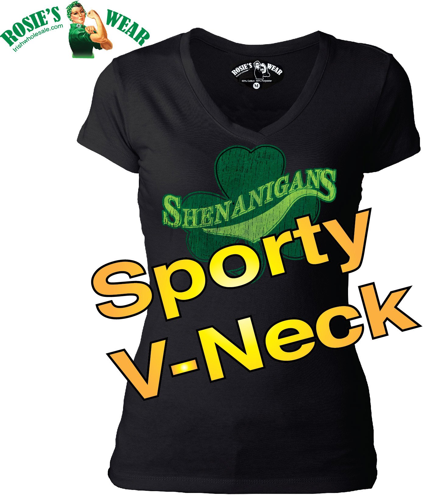 Women's Irish Shenanigans Shamrock Clover V-Neck T-Shirt - St. Patrick's Day Outfit & Casual Wear