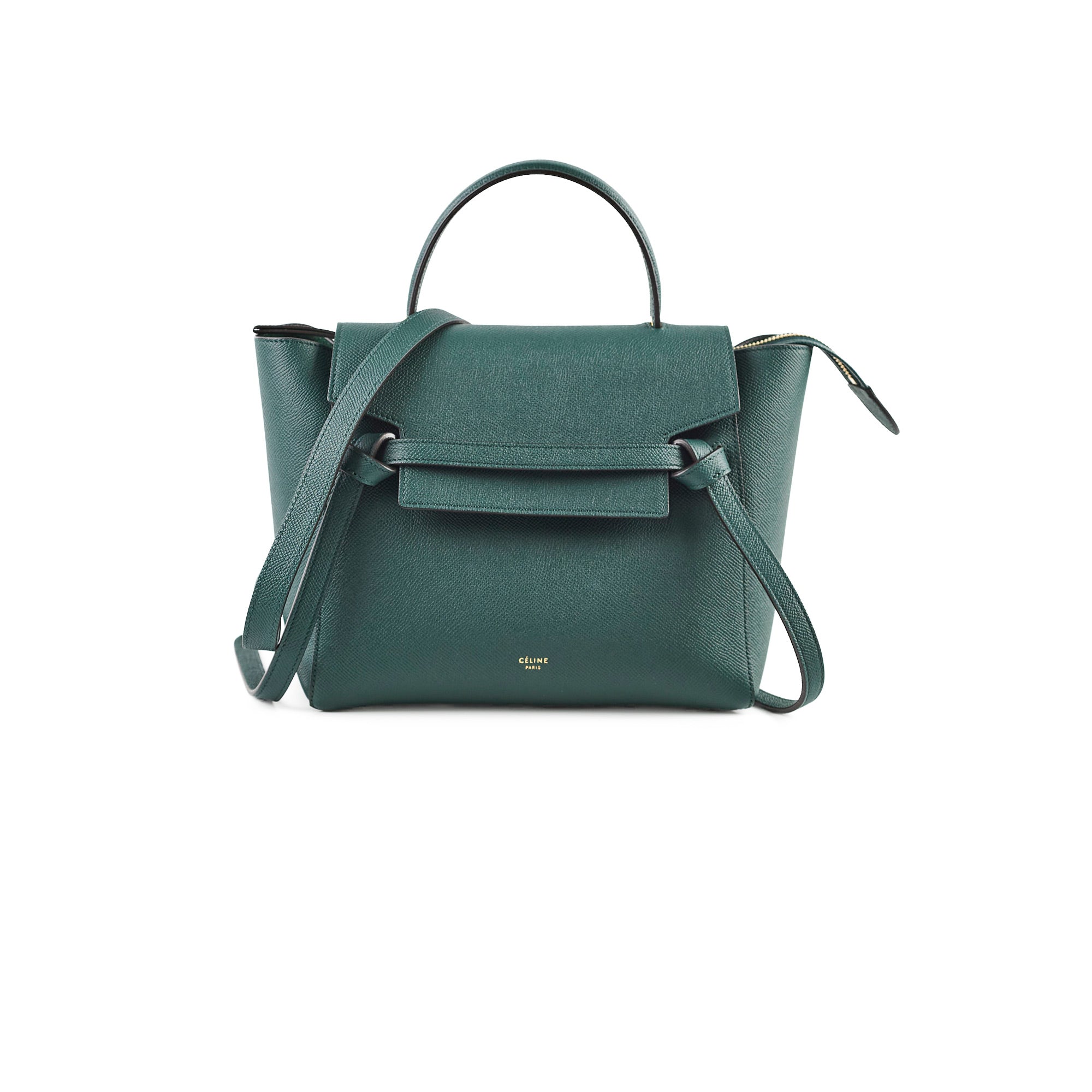 Celine Micro Belt Bag in Dark Green - Stylish Shoulder Bag for Women | Perfect for Work, Travel & Everyday Use