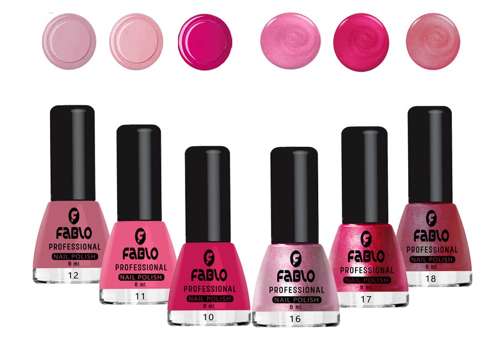 FABLO 6 Colors Nail Polish Set - Long Lasting Gel Nail Paint for Women, Non-Toxic & Quick Dry (A02 Summer-Winter Collection) - Perfect for Manicure, Pedicure, Home & Salon Use