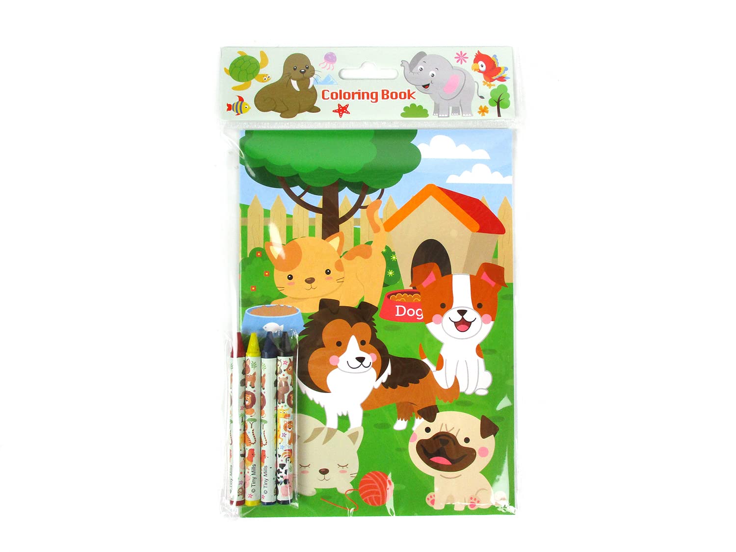 Animal Coloring Books for Kids - 12 Books & 48 Crayons - Party Favors & Classroom Rewards for Birthday Gifts